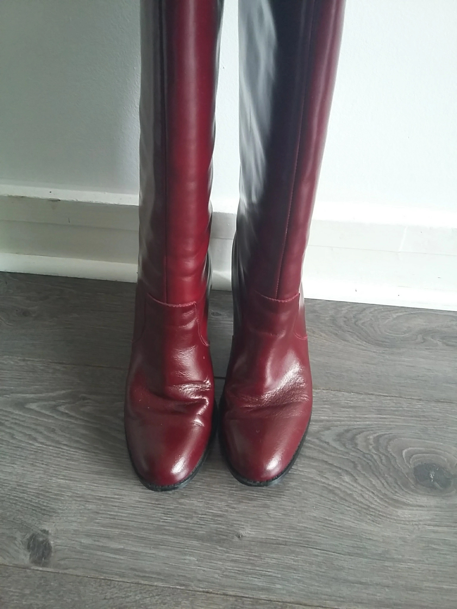 Botte rouge bordeaux femme sales