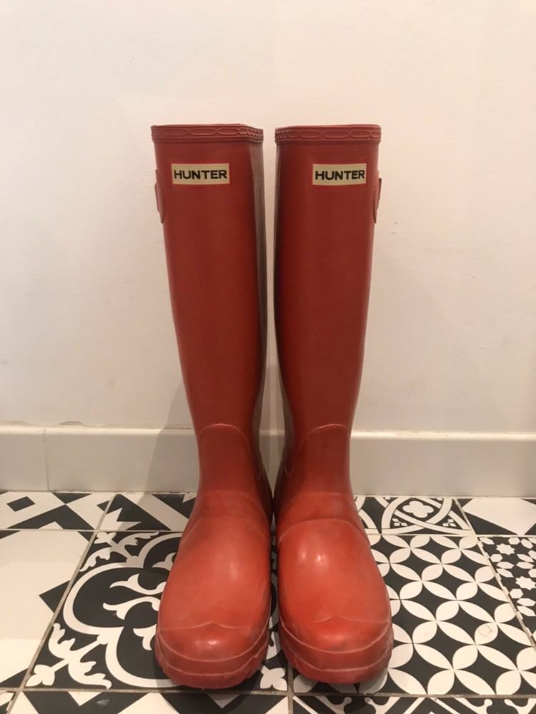 Bottes de pluie Hunter rouges Vinted