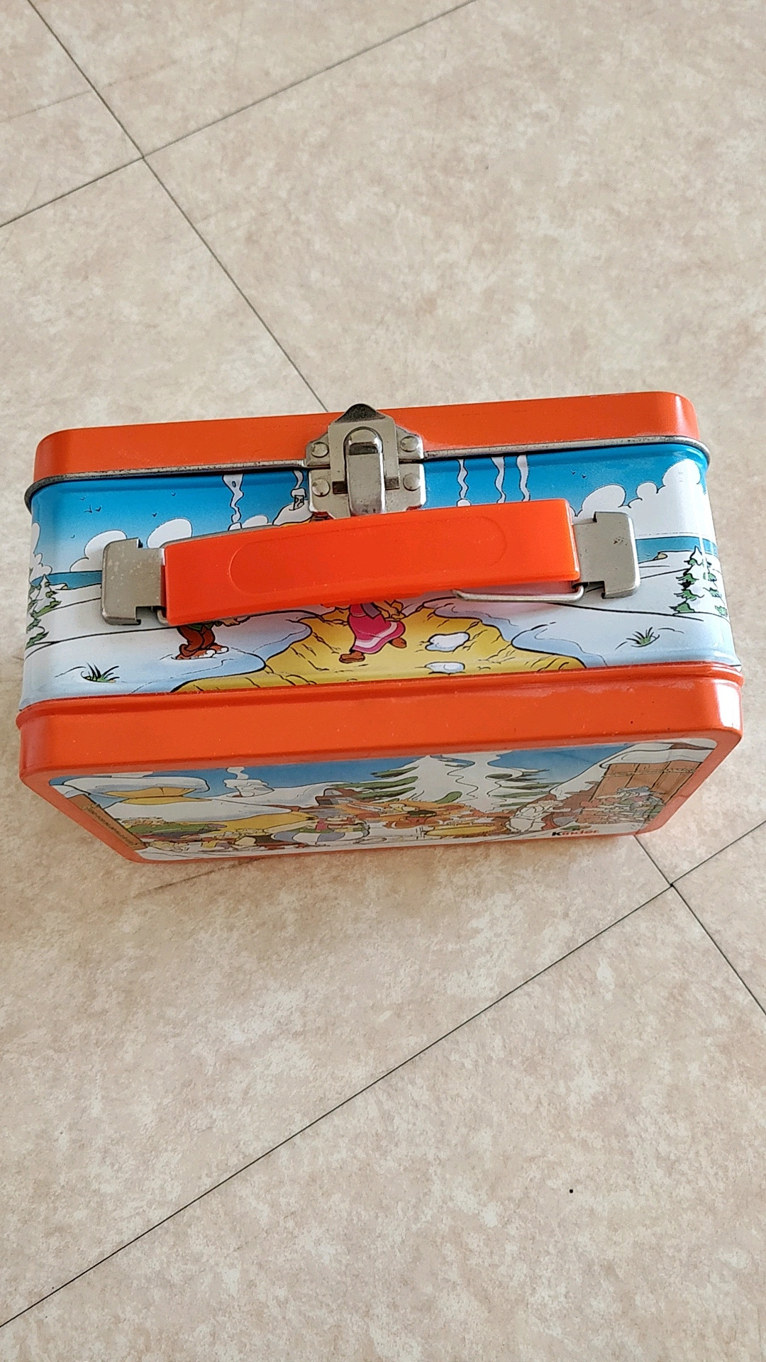Boite a gouter en metal Kinder Surprise vintage valise coffret