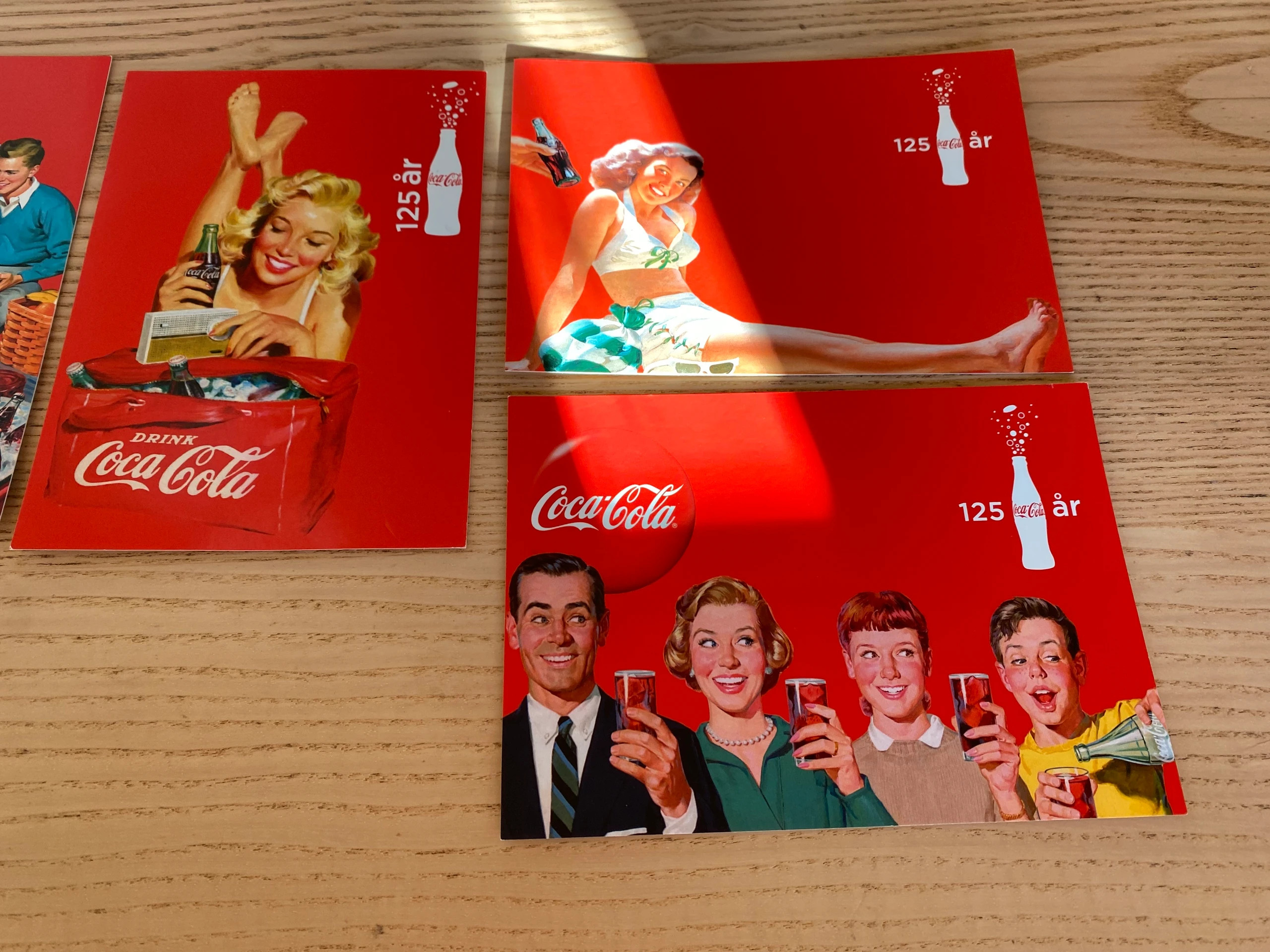 Coca Cola promotional postkort flotte som nye 4 stk