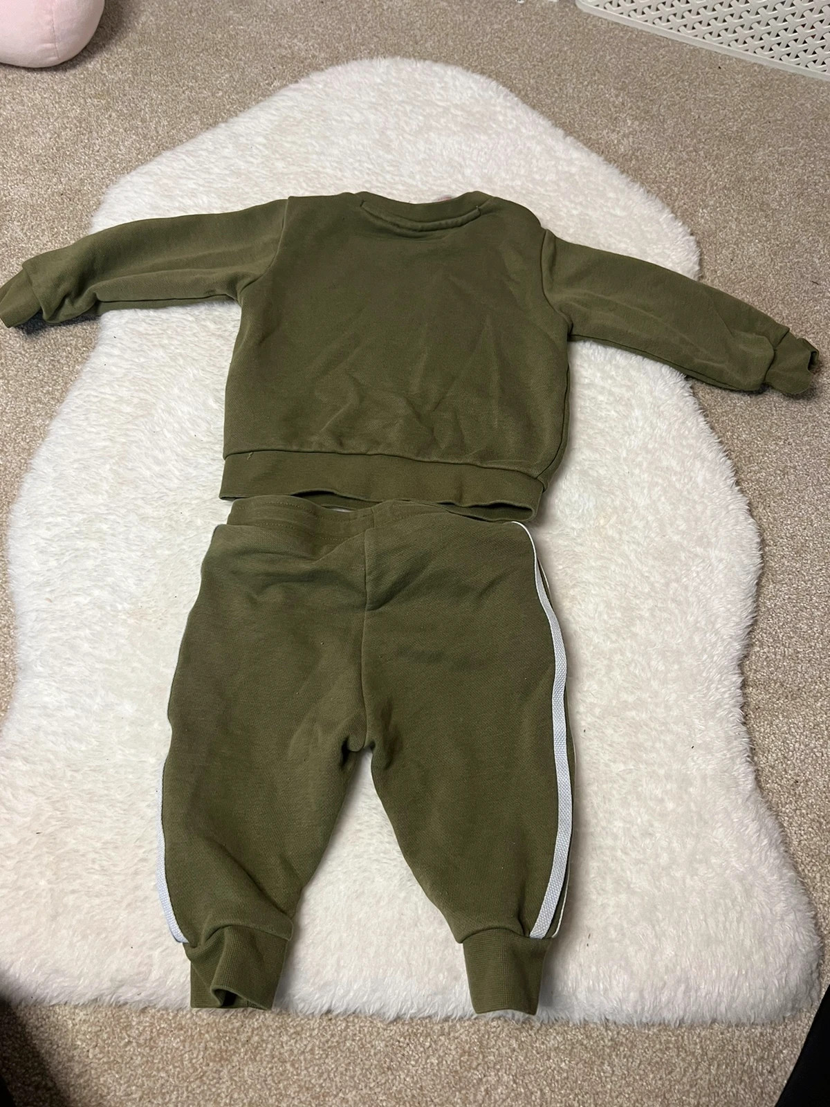 Boys green adidas tracksuit