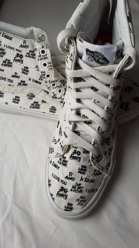 Vans montantes shop blanches