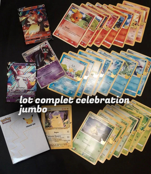 Classeur jumbo complet 28 cartes pokemon jumbo 25 ans celebration