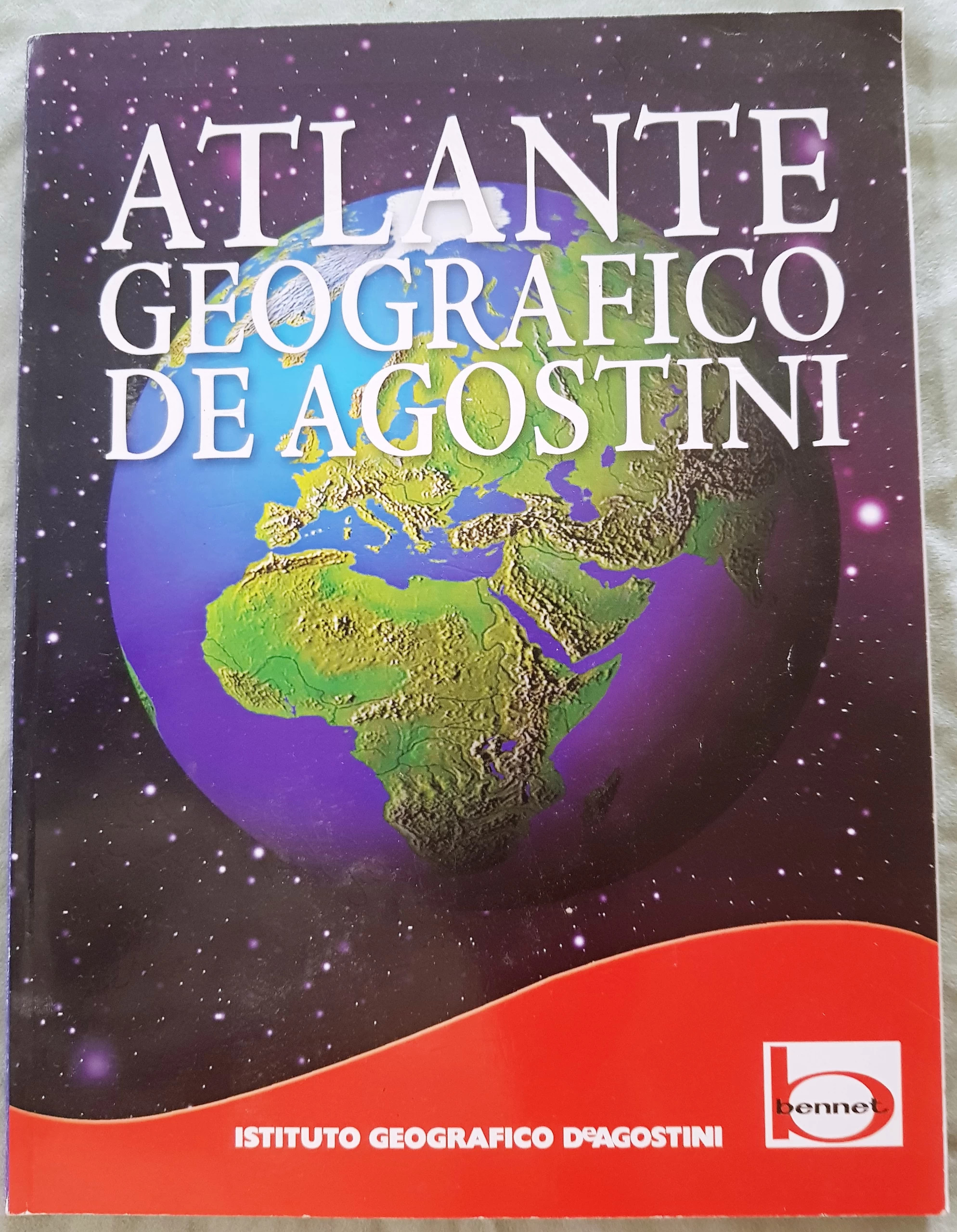 Libro Atlante geografico De Agostini illustrato 176 pagine Ed. Bennet M2
