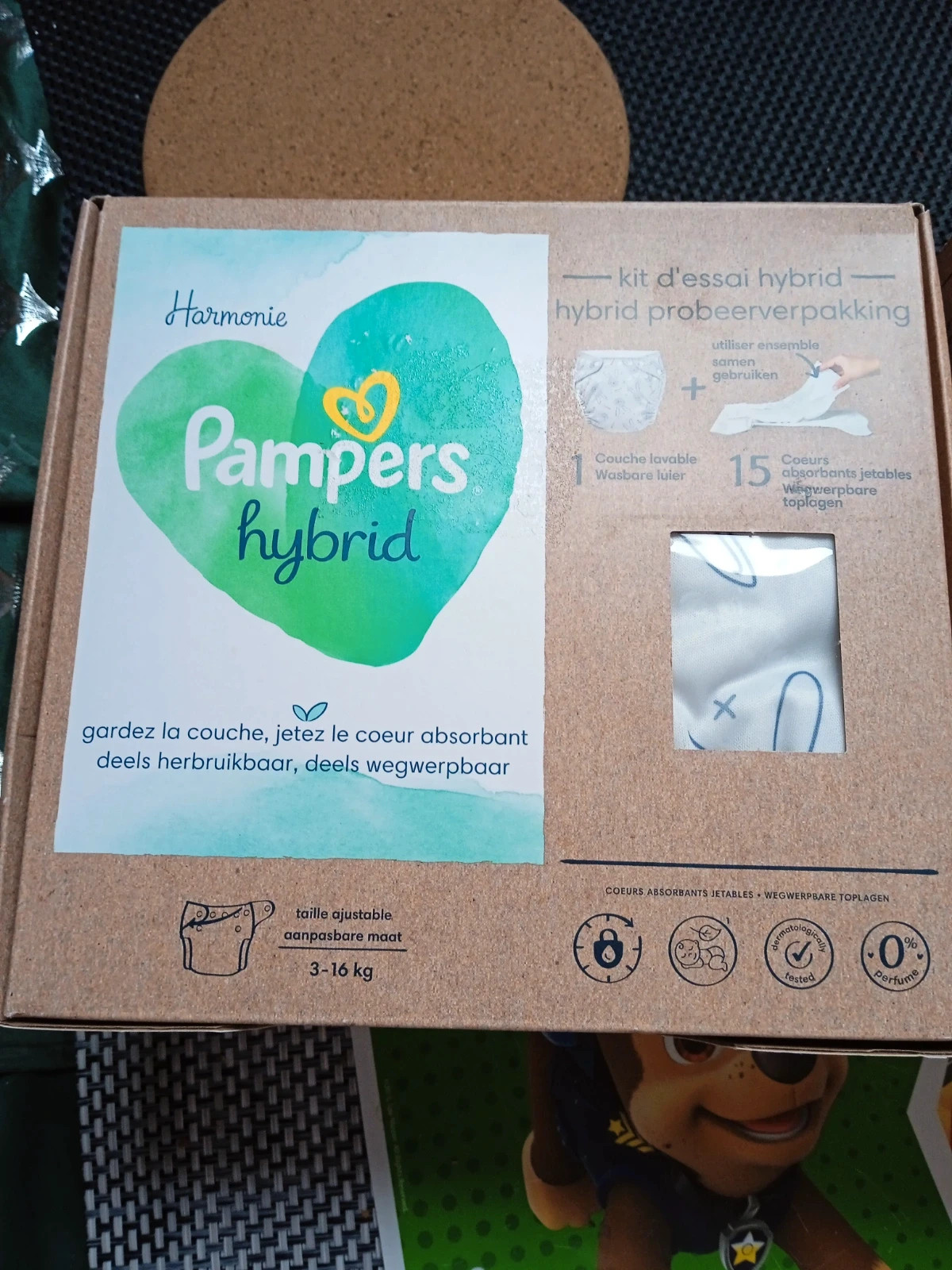 Pampers Harmonie Hybrid 1 Couche Lavable + 15 Coeurs Absorbants Jetables