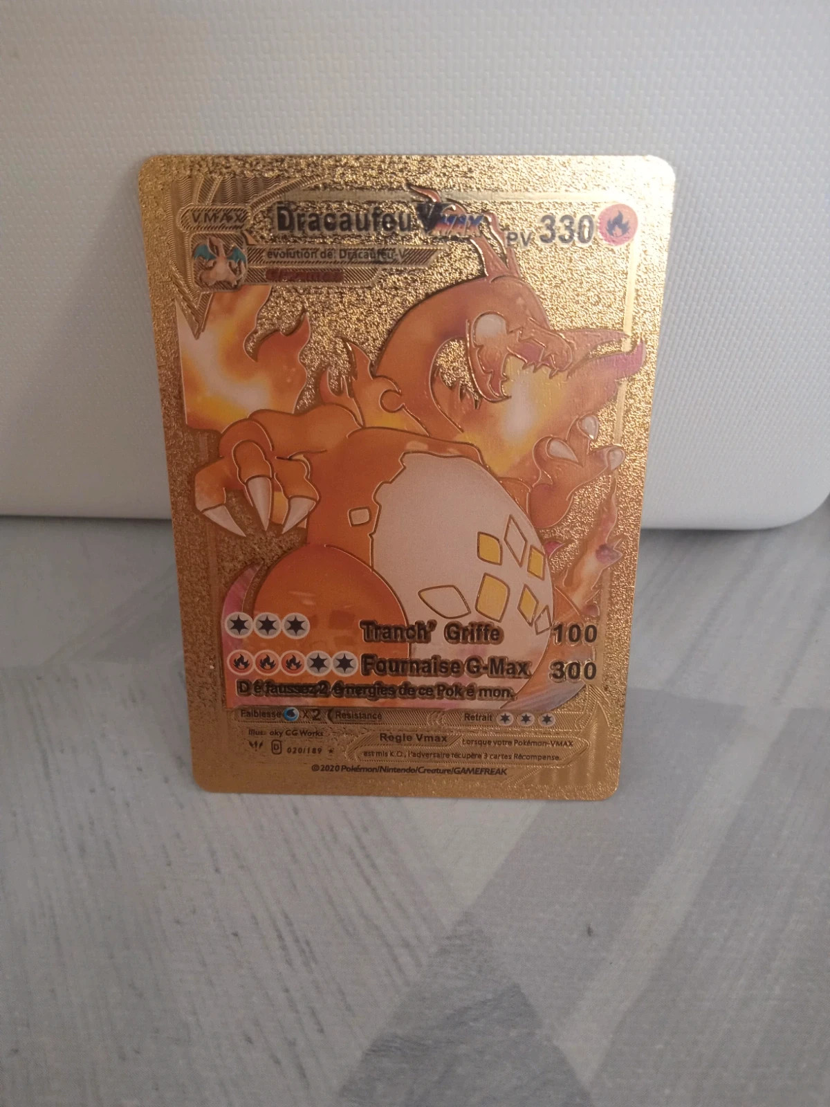 Carte Pokemon Gold Métallique - DRACAUFEU Niveau 2 - Version