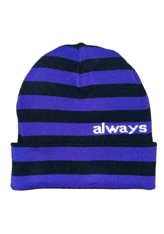 always do what you should do reversible cuff beanie purple