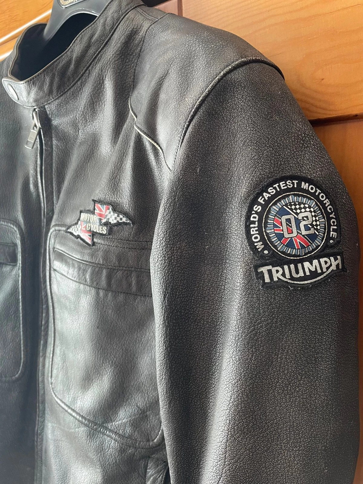 Triumph chaqueta moto cuero protecciones