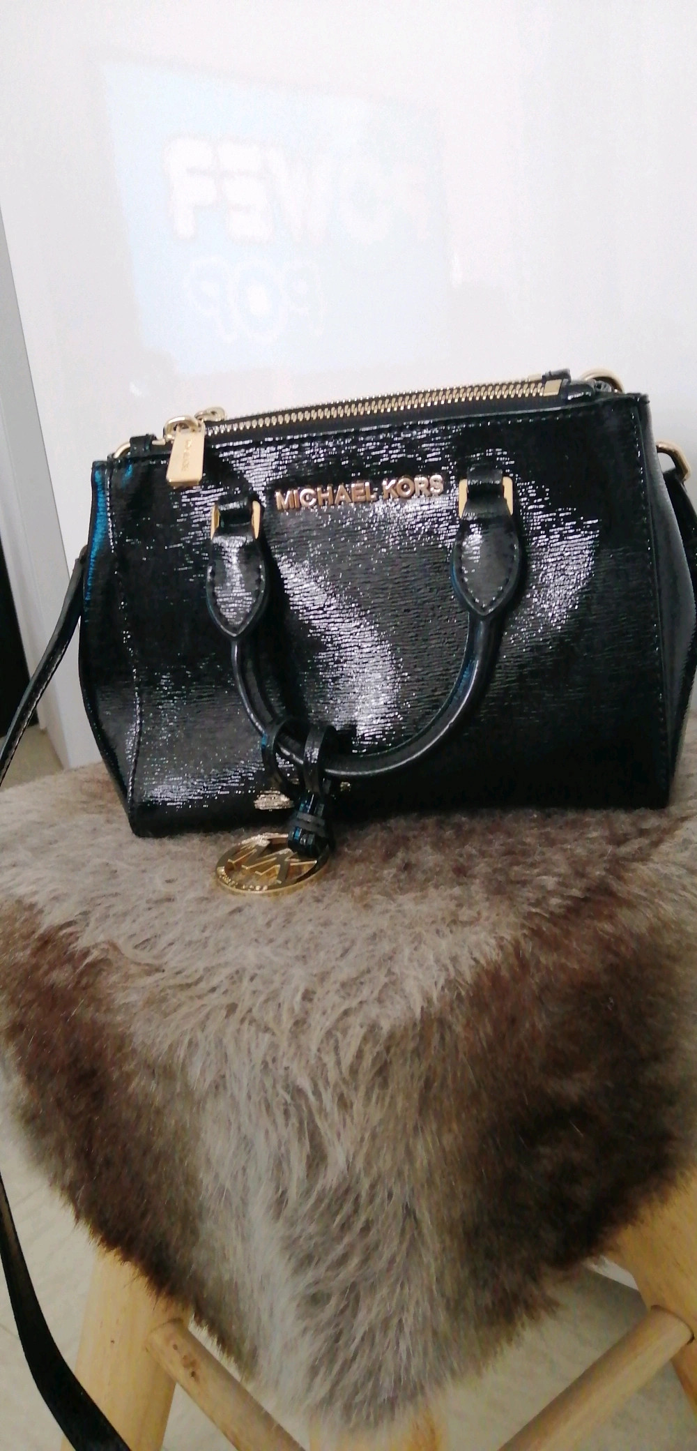 Sac michael shop kors vernis noir