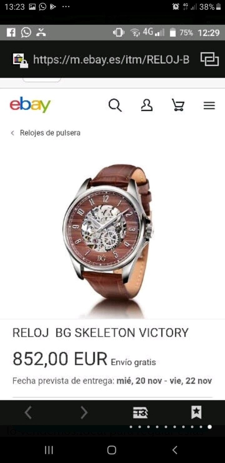 Reloj bg 2024 skeleton victory