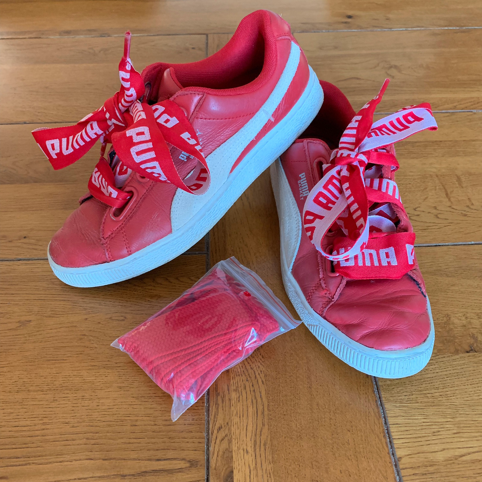 Puma rouges a gros lacets Vinted