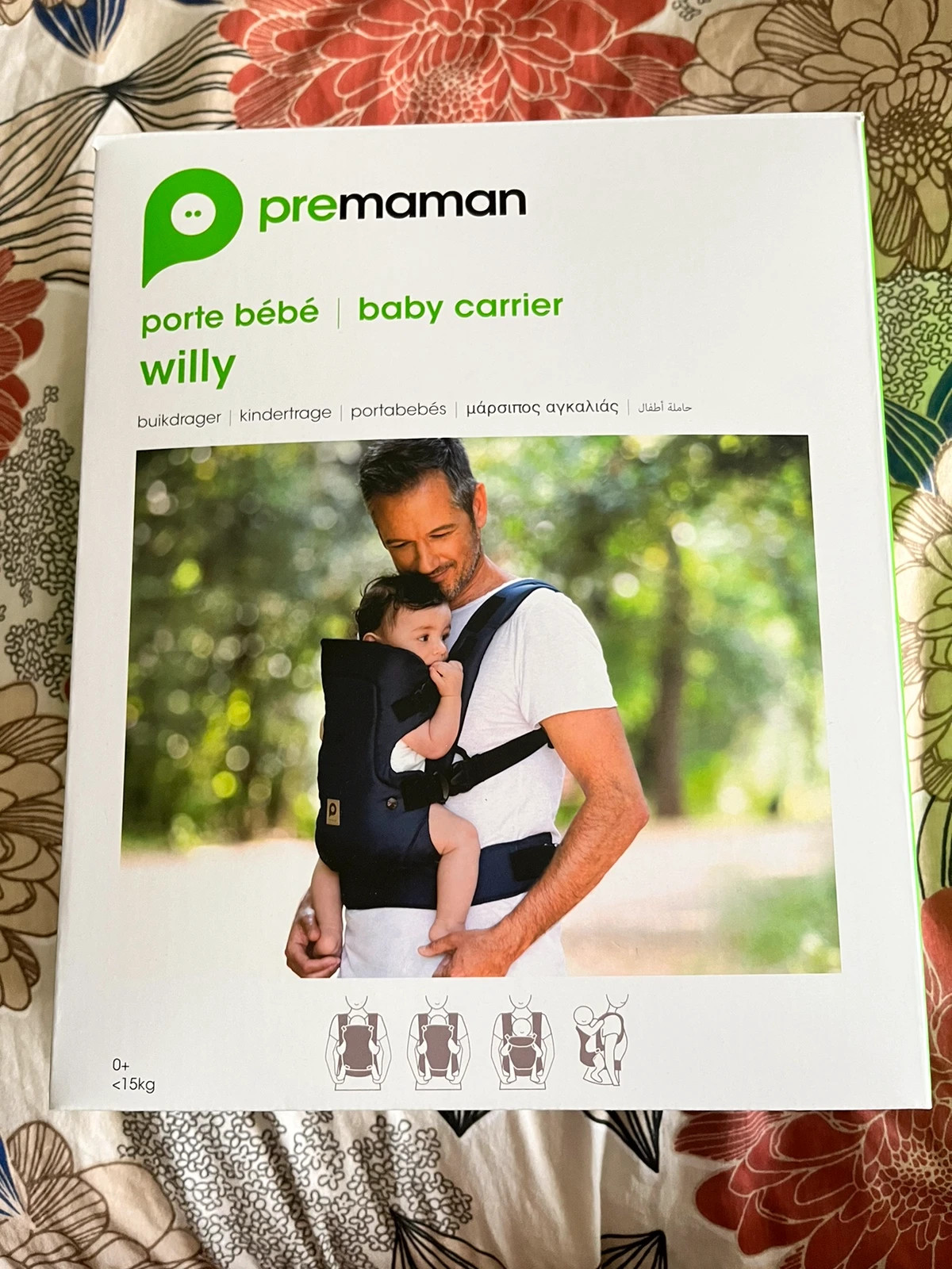 PREMAMAN Porte-bébé Willy 4 positions gris - Porte bébé ventral