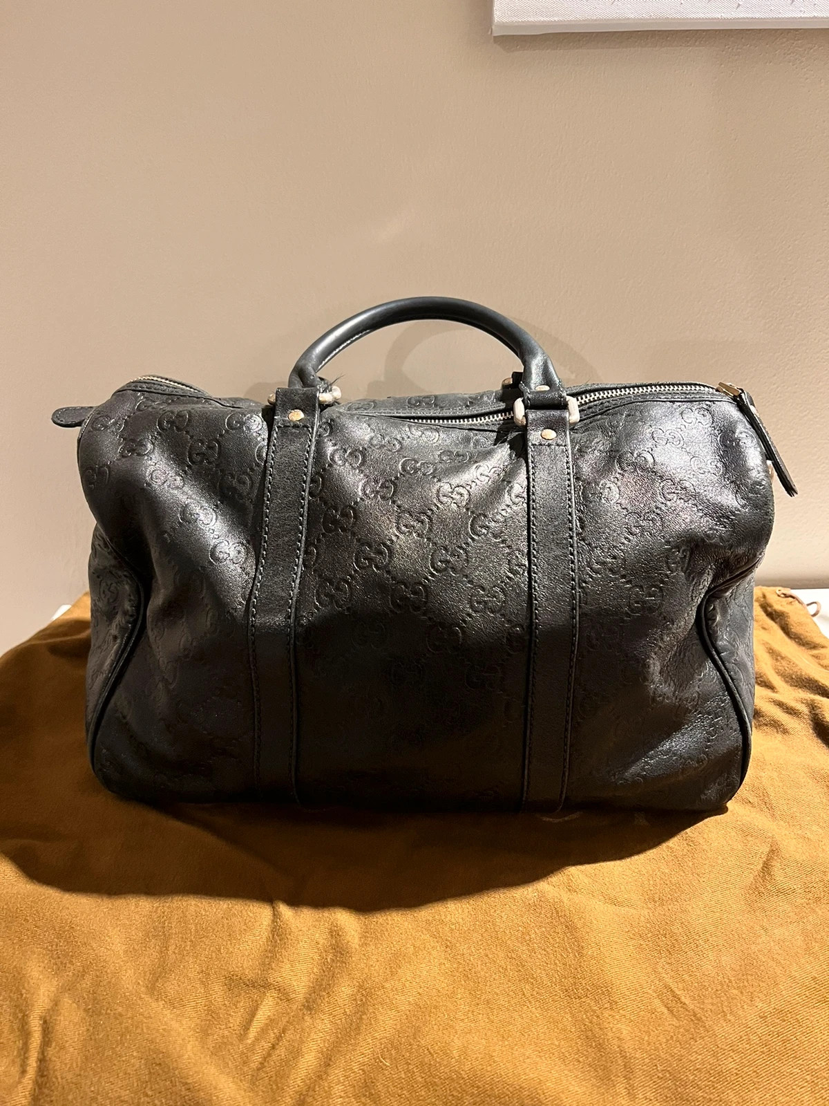 Bauletto gucci sale nero pelle guccissima