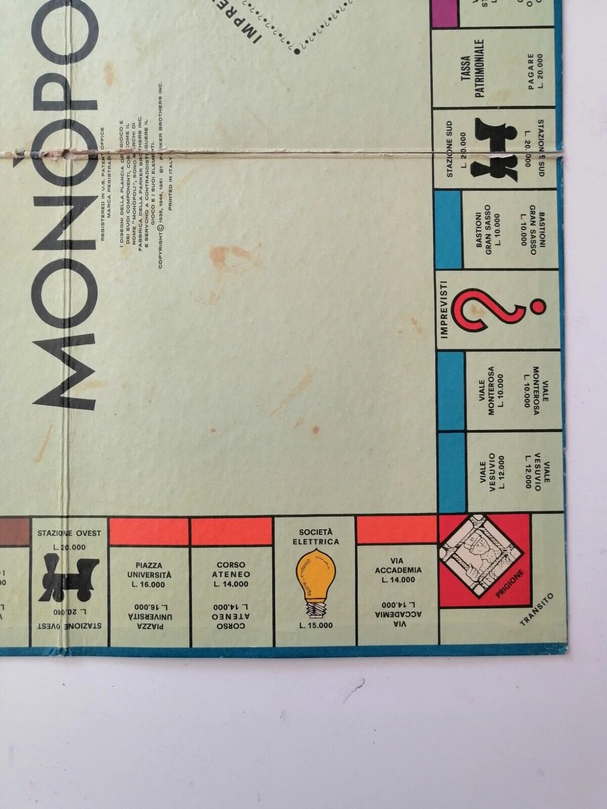 Tabellone Monopoli - pezzi di ricambio - vintage in lire vintage