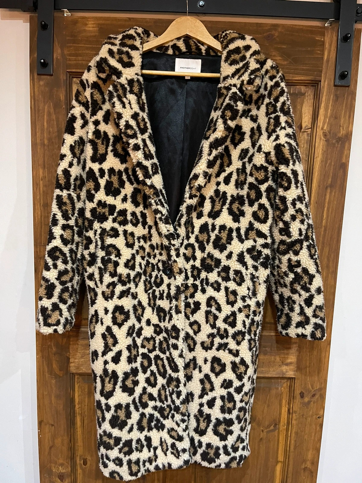Leopard print teddy coat on sale