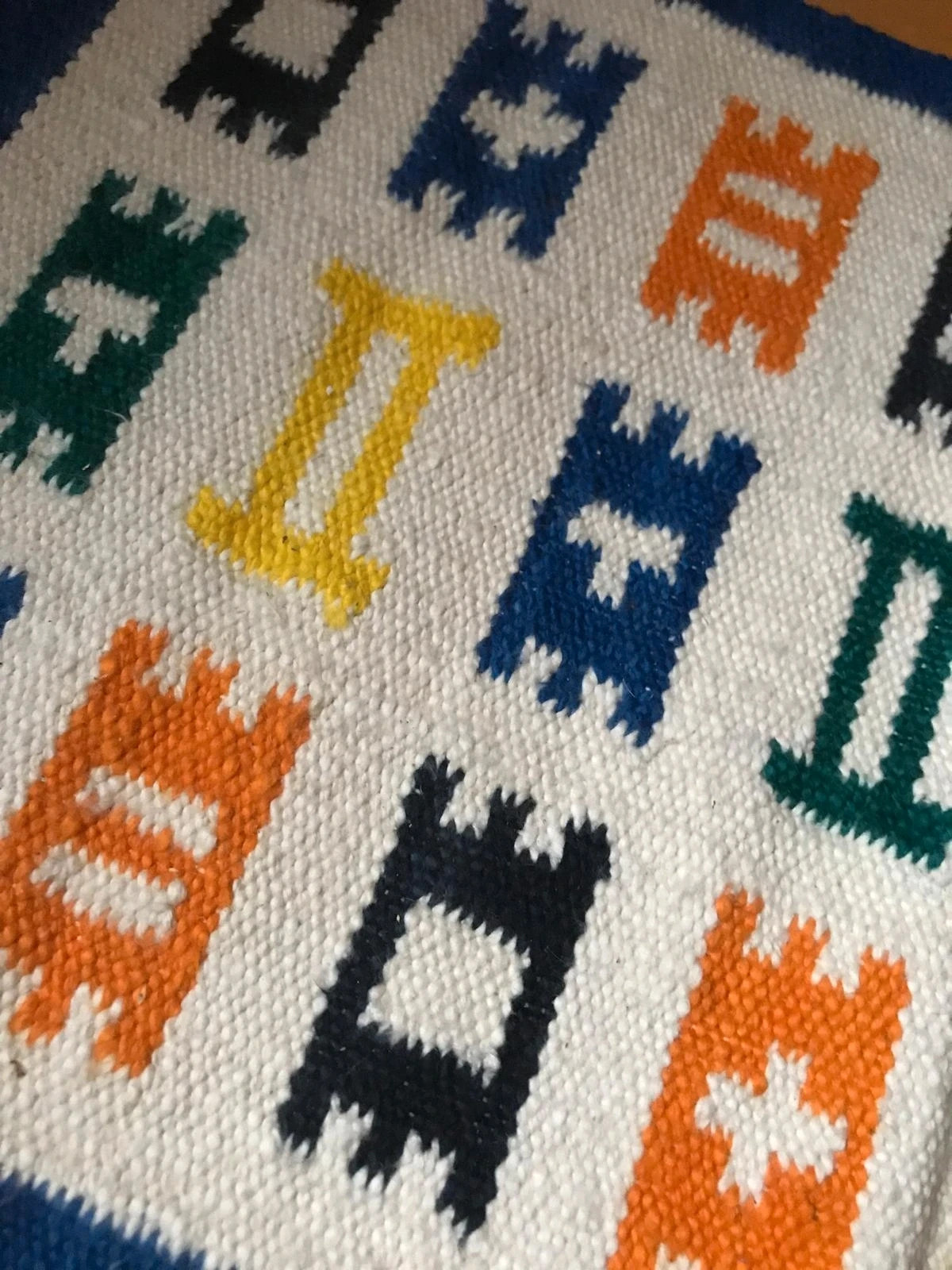 Mały tkany kilim dywanik etno folk nowy rękodzieło