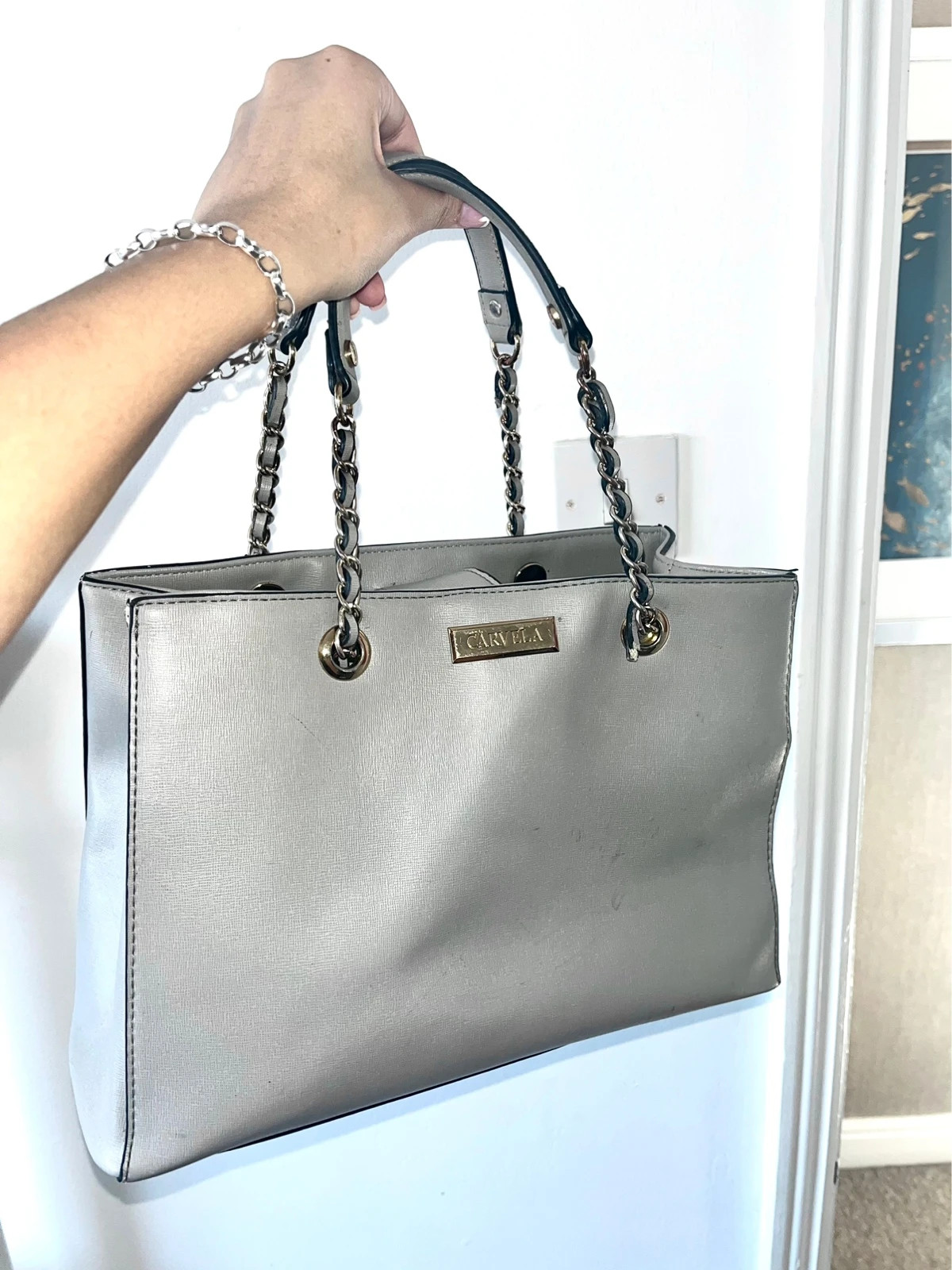 Carvela grey deals tote bag