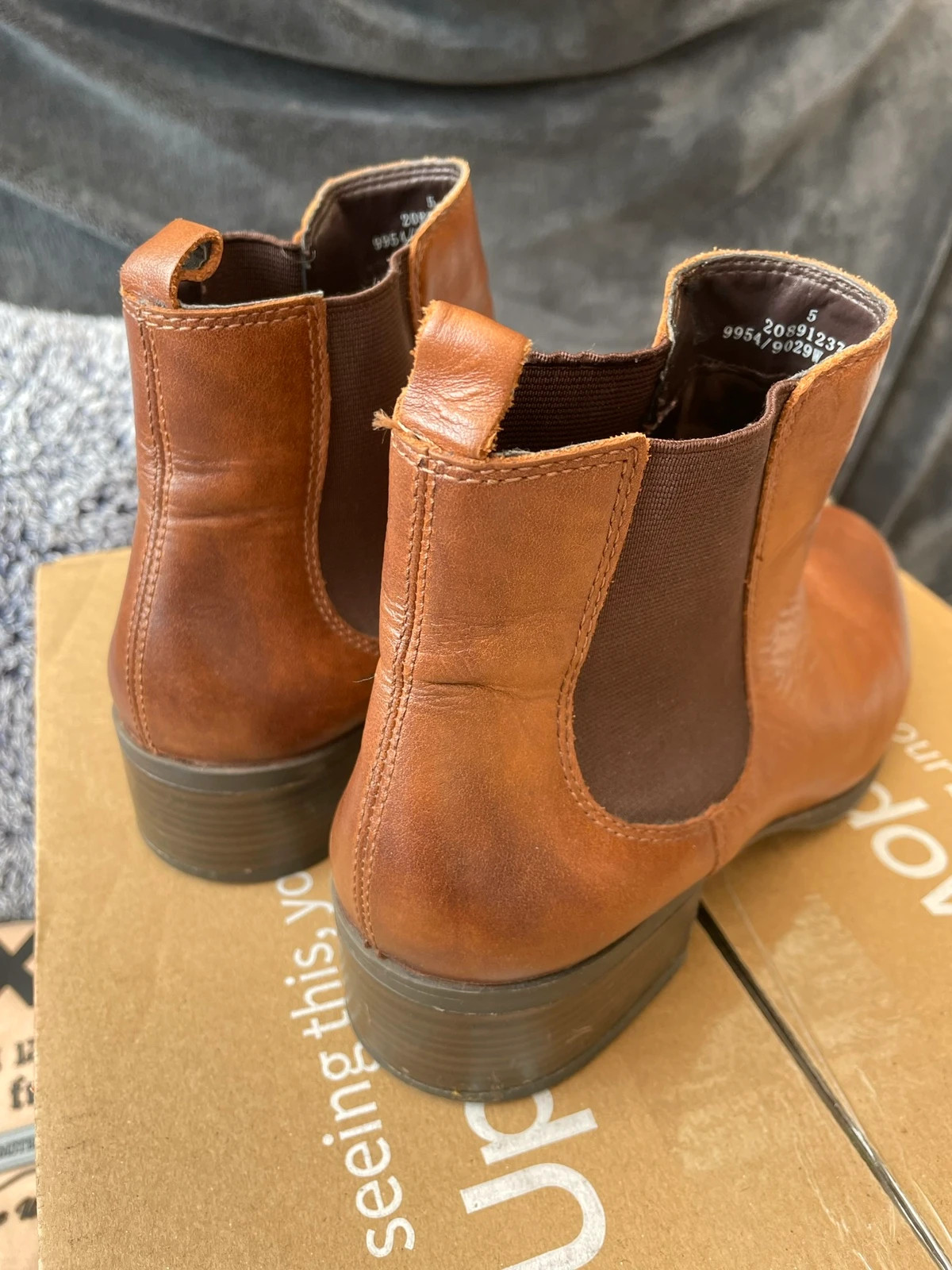 m s footglove brown leather upper boots Vinted