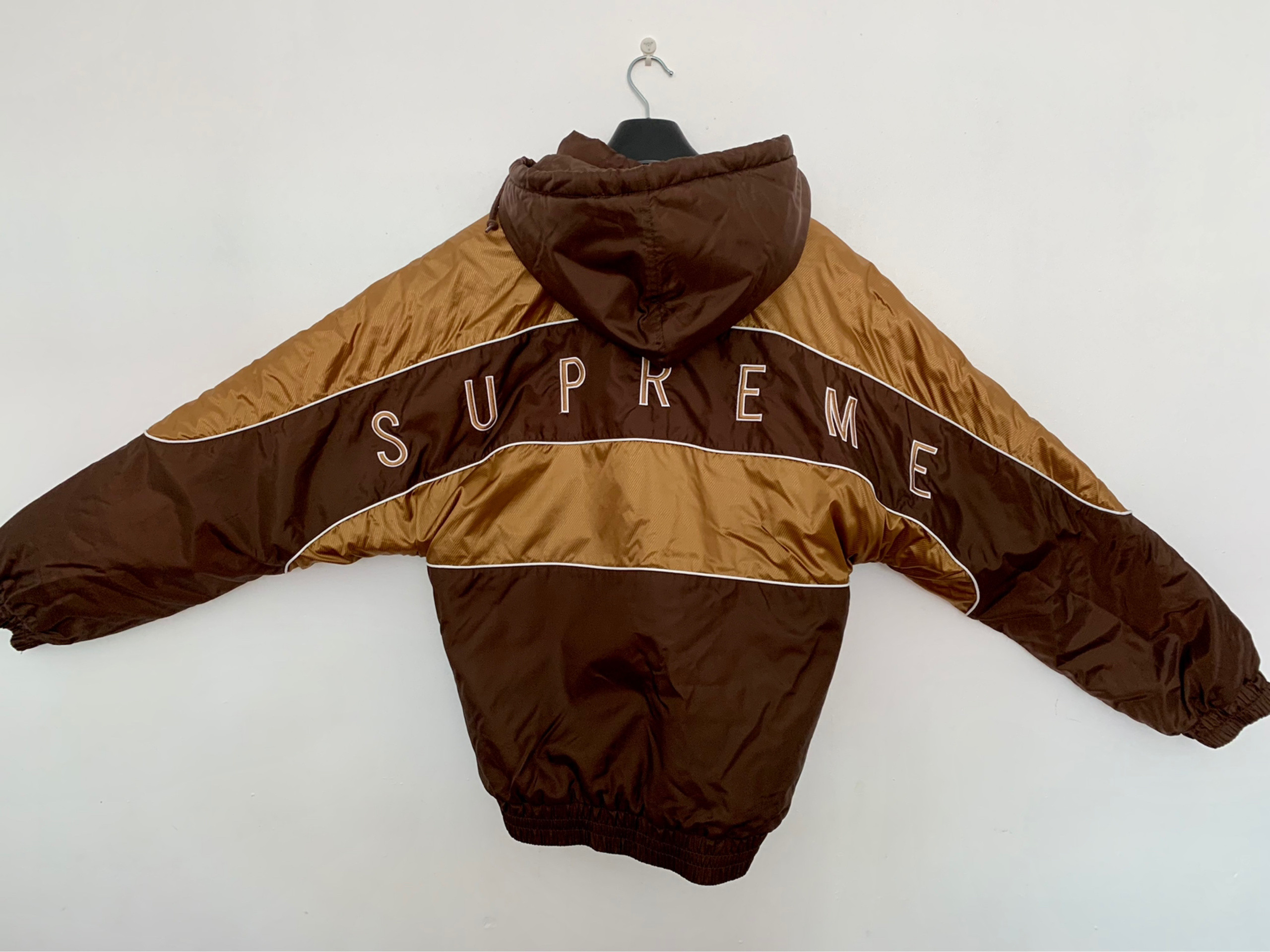 Supreme Piping Puffy Jacket, Mens Medium, Brown | Vinted