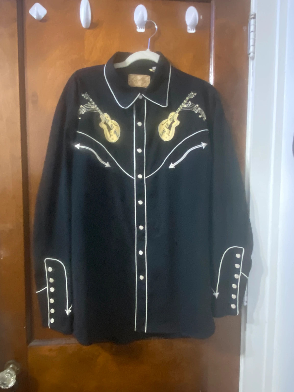 Scully Pearl Snap Rockabilly Western Shirt Embroidered - Size Large | Vinted