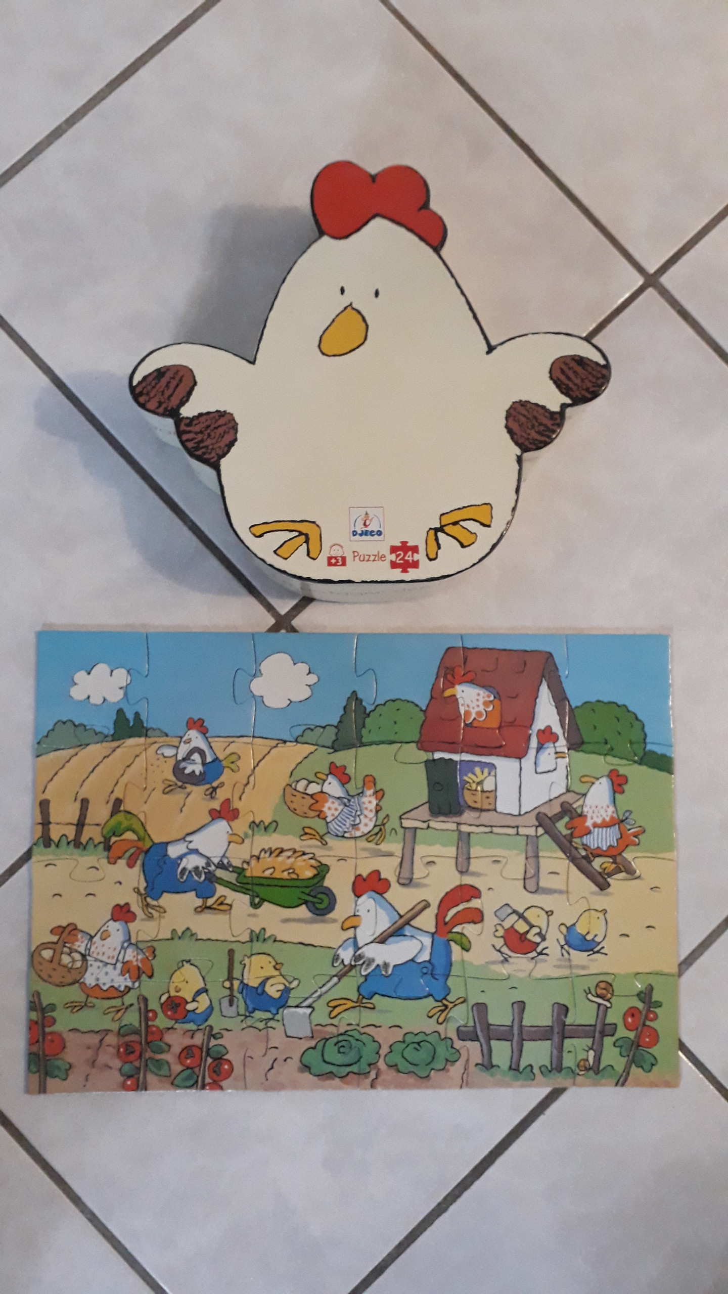 Puzzle - Le potager des poules 24 pièces - 3 ans + - Djeco. - Label Emmaüs