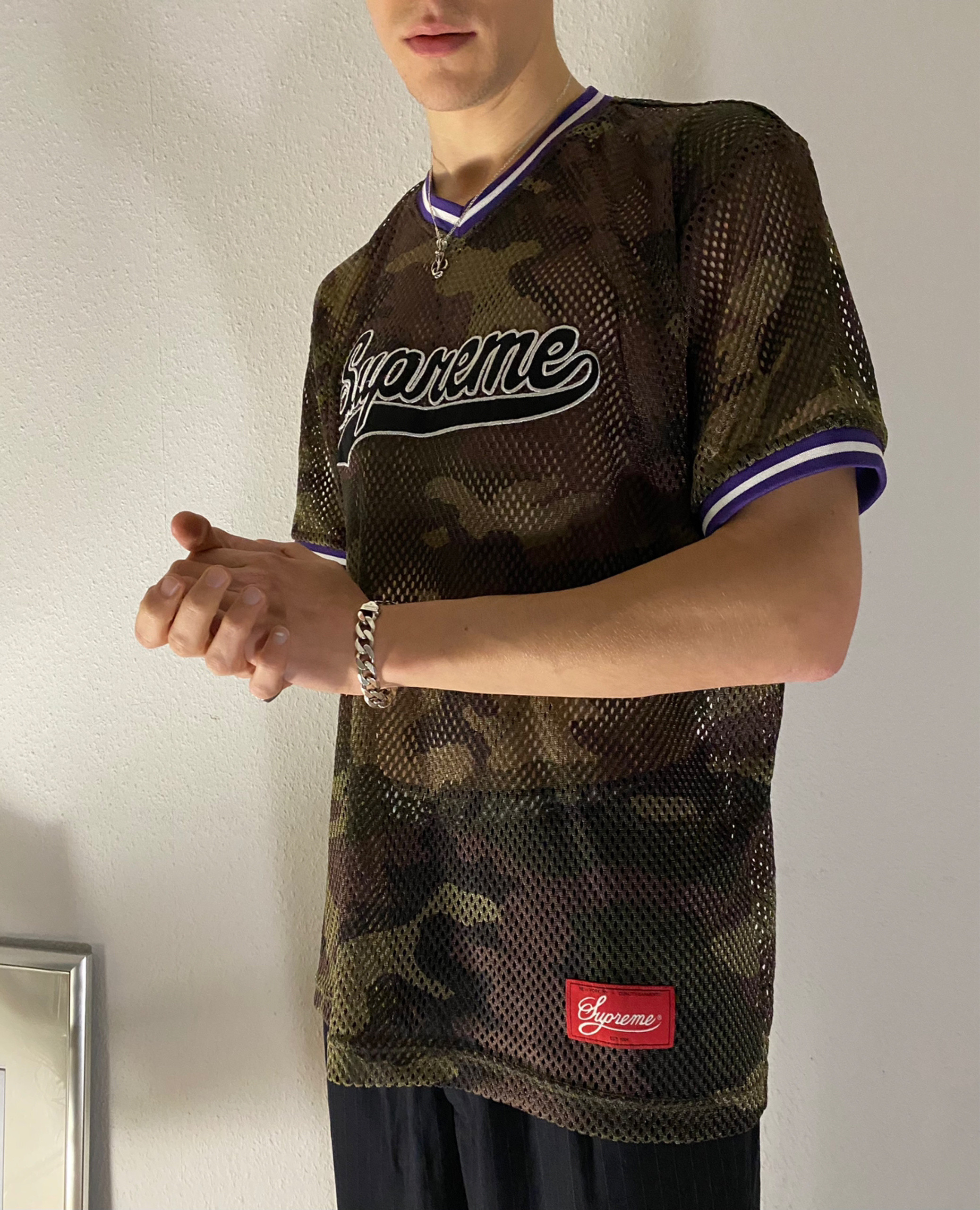 Supreme Mesh Baseball Top Woodland Camo Size XL | Vinted