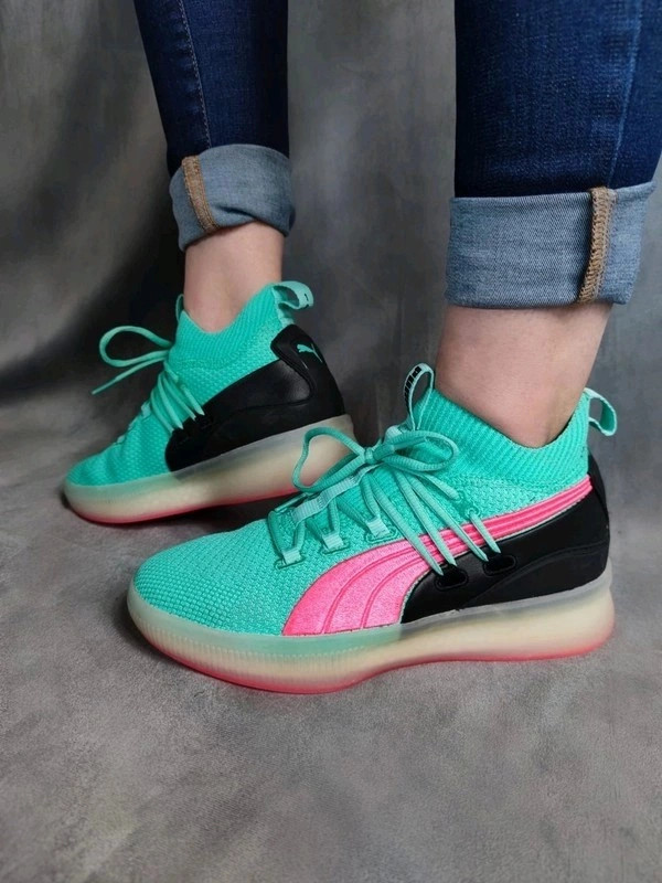 Puma Clyde Court Disrupt South Beach Miami Mint Green Pink Basketball Schuhe
