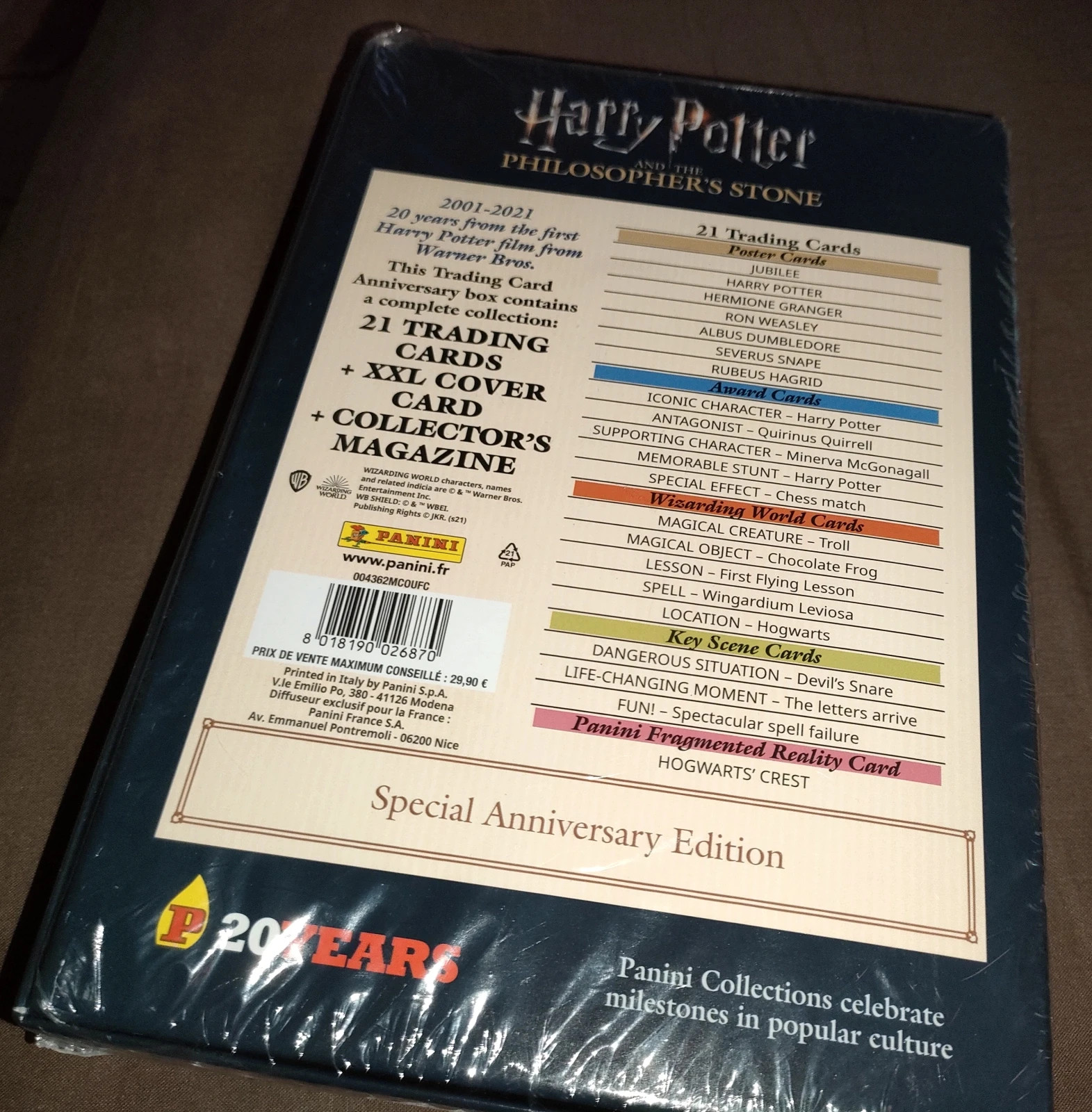 Panini Harry Potter Boîte de 20 ans d'anniversaire 