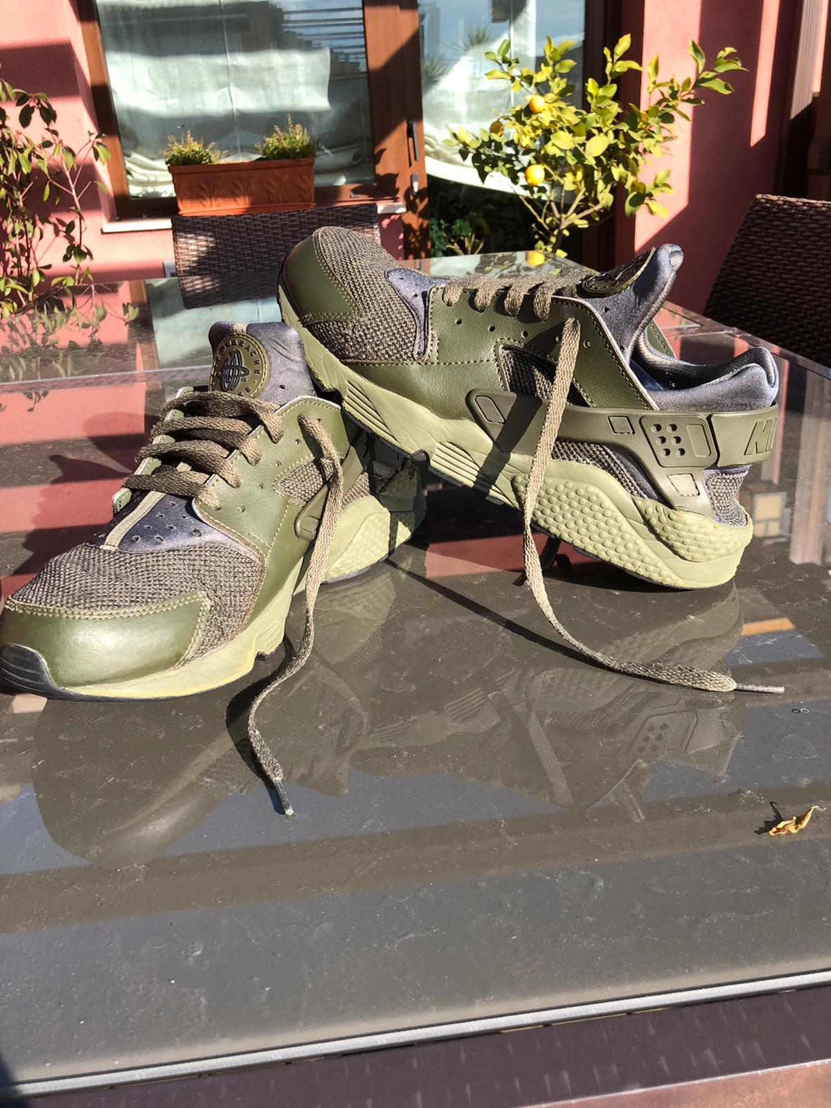 Huarache verde cheap militar mujer