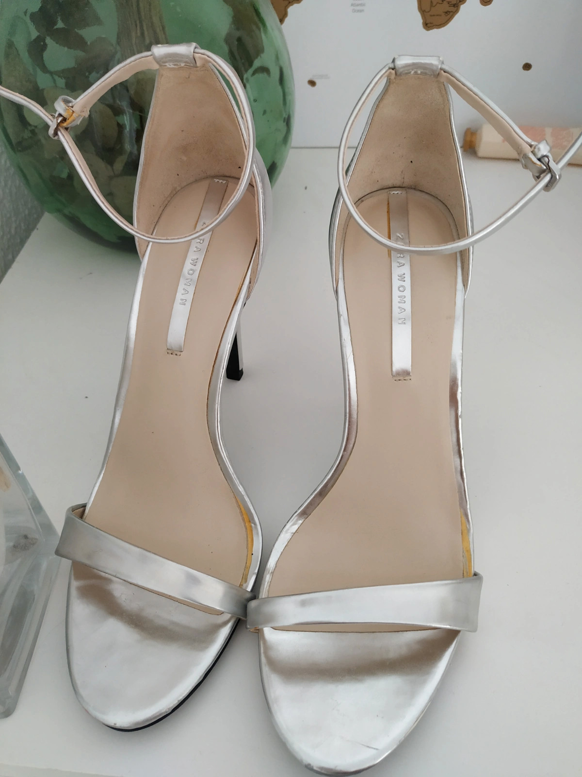 Sandalias online plateadas zara