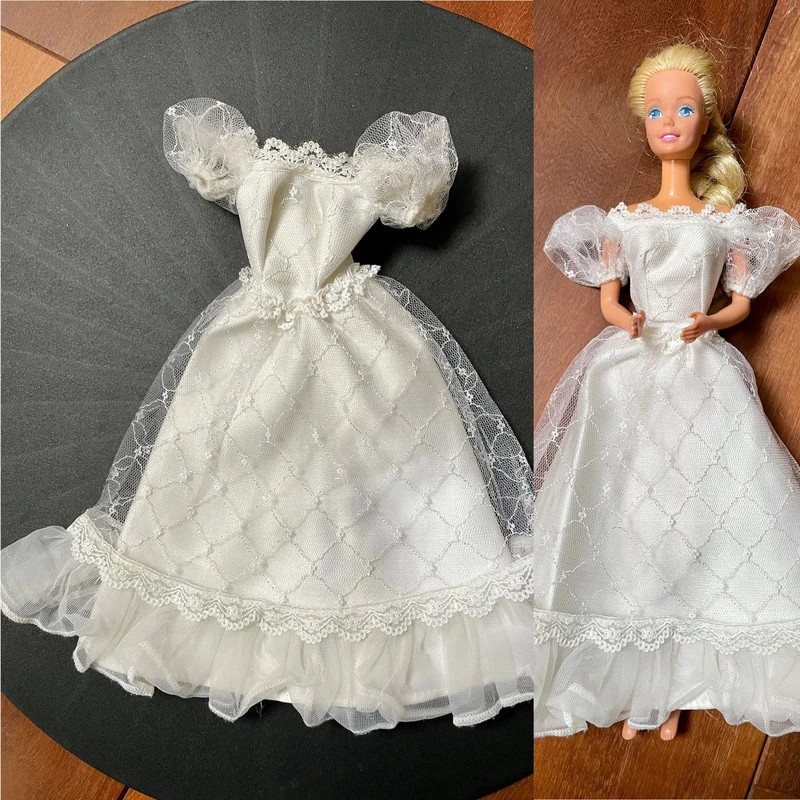 Robe de mariée en dentelle pour poupées Barbie, vêtements de