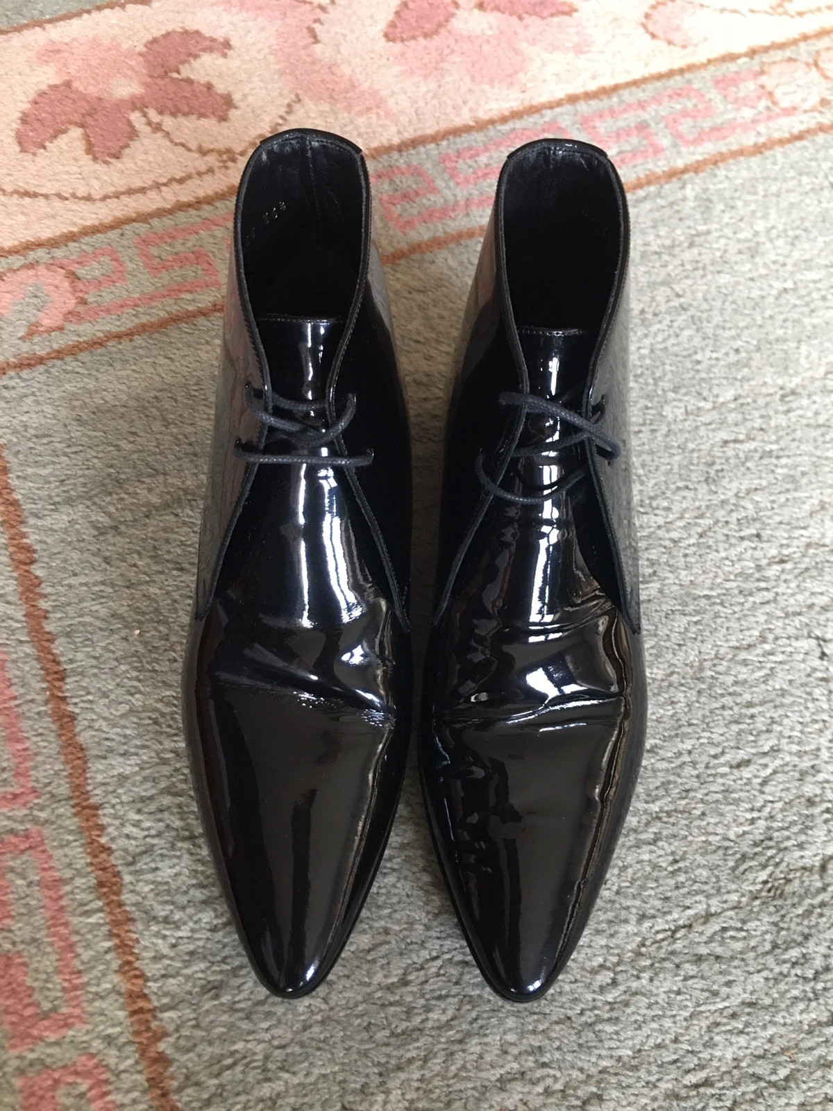 Saint Laurent Jonas Black Patent Leather Ankle Boots 36.5 Vinted
