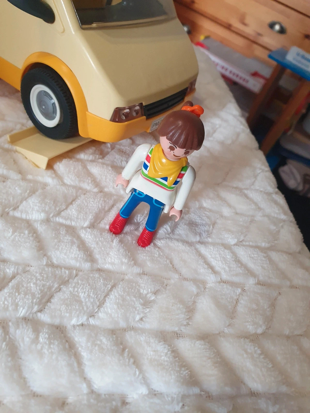 playmobil camping car jaune vintage