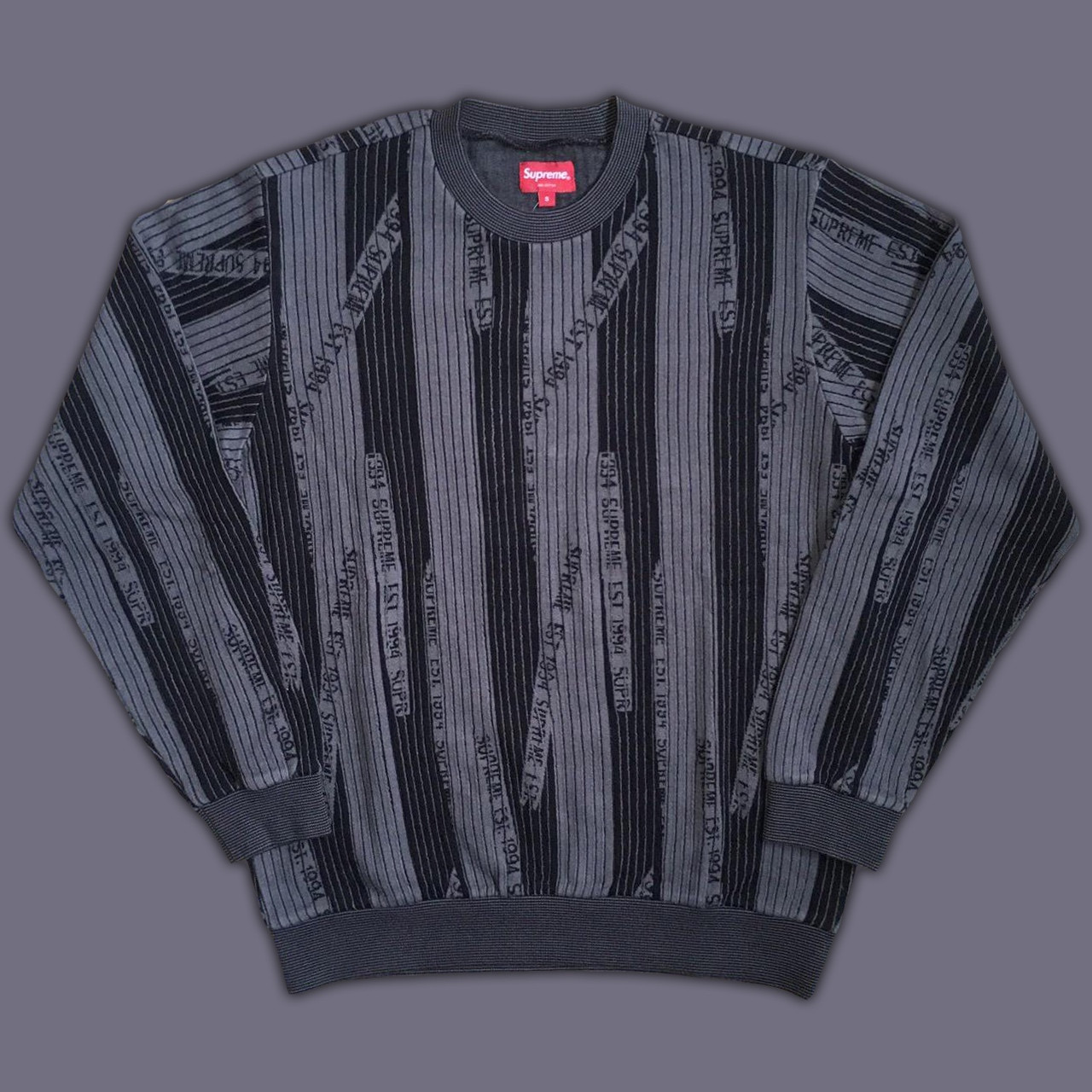 Supreme Textured Stripe Crewneck - S | Vinted