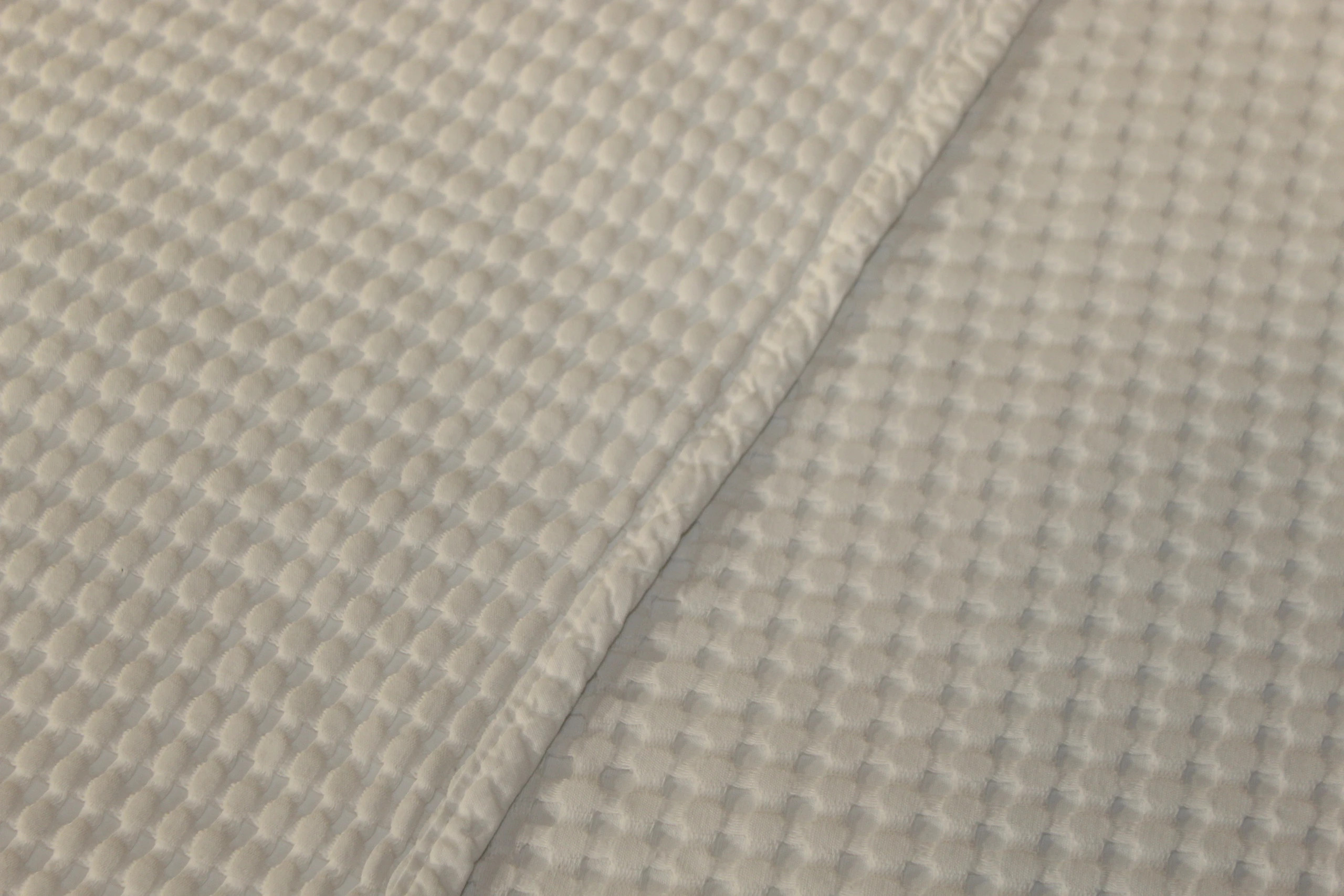Biała bawełniana narzuta 3D kosteczki naturalny styl jak nowa 230x270