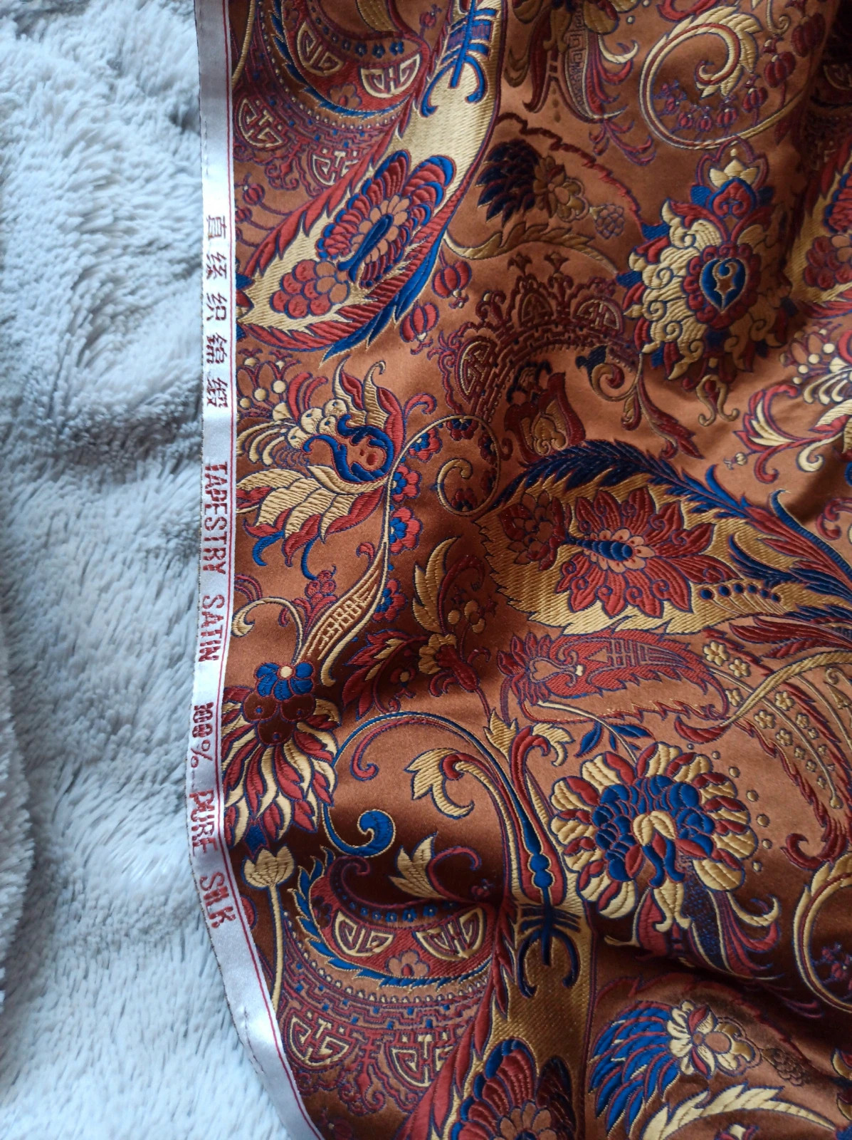 Pure silk satin tapestry Materiał 175/77 jedwab