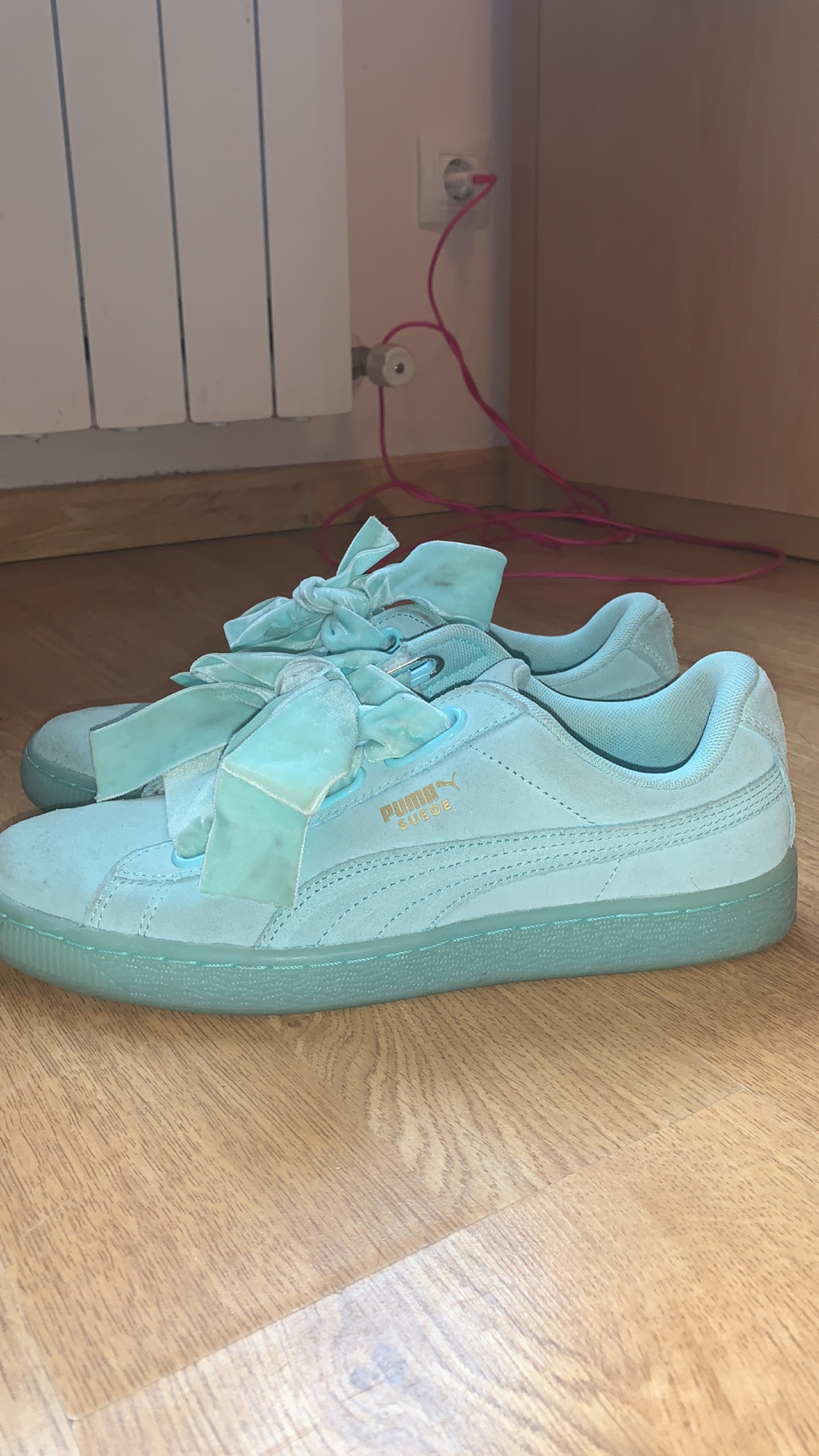 Puma suede hot sale heart azul