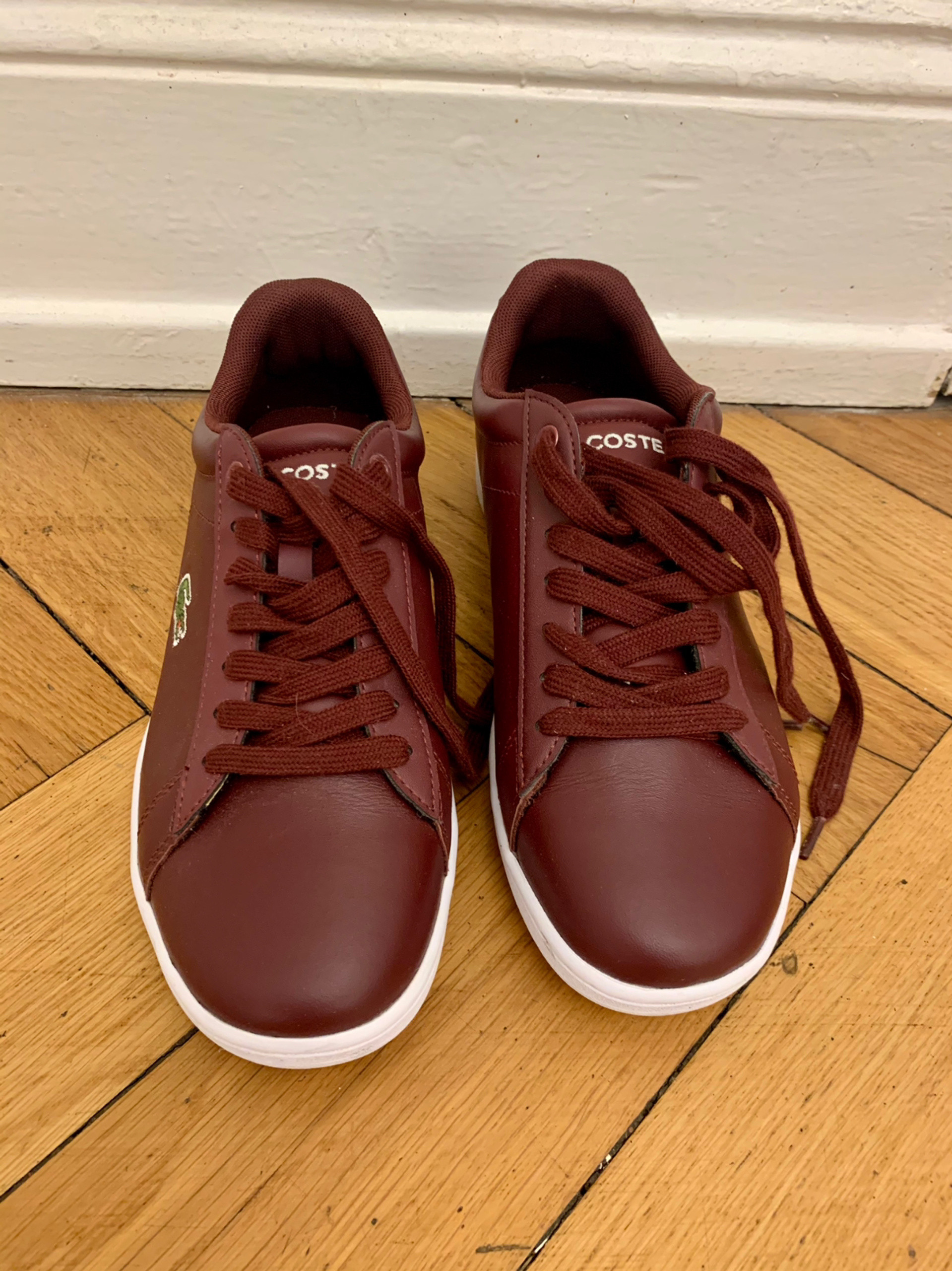 Lacoste Carnaby Evo Lether Trainers Burgundy GroBe 36 Vinted