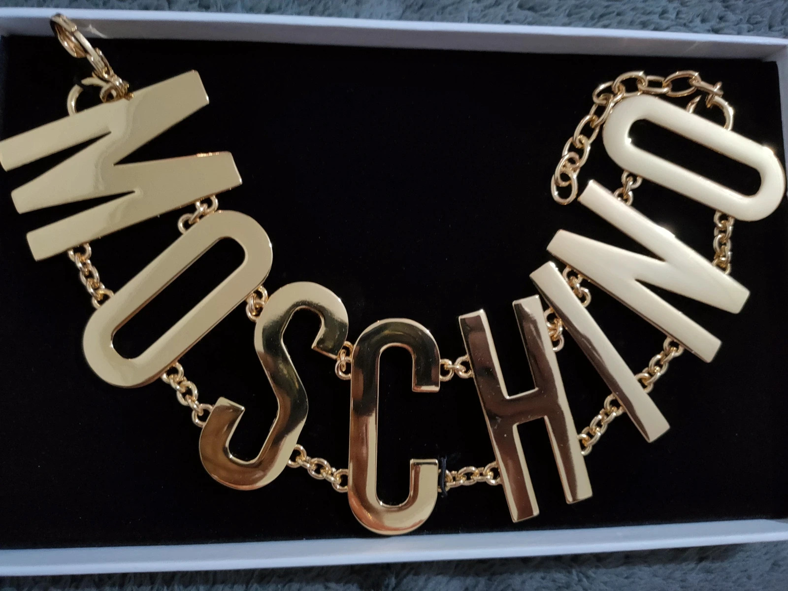 H M Moschino gold statement necklace brand new Vinted