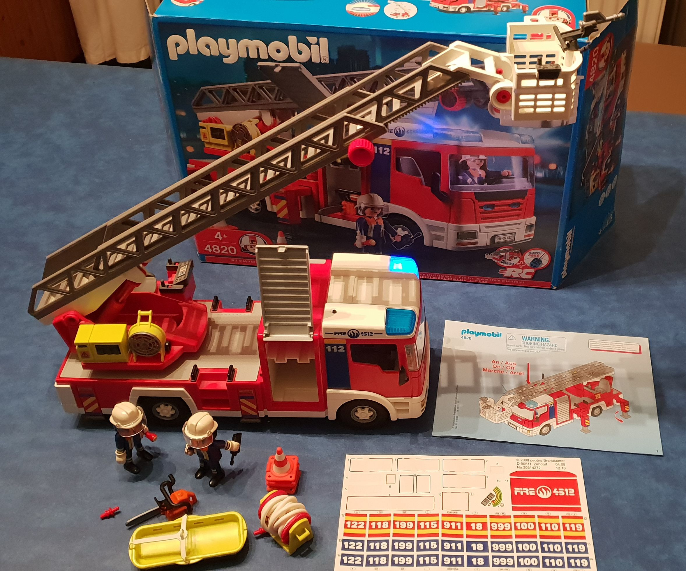 Playmobil - 4820 - Jeu de construction - Camion de pompiers grande