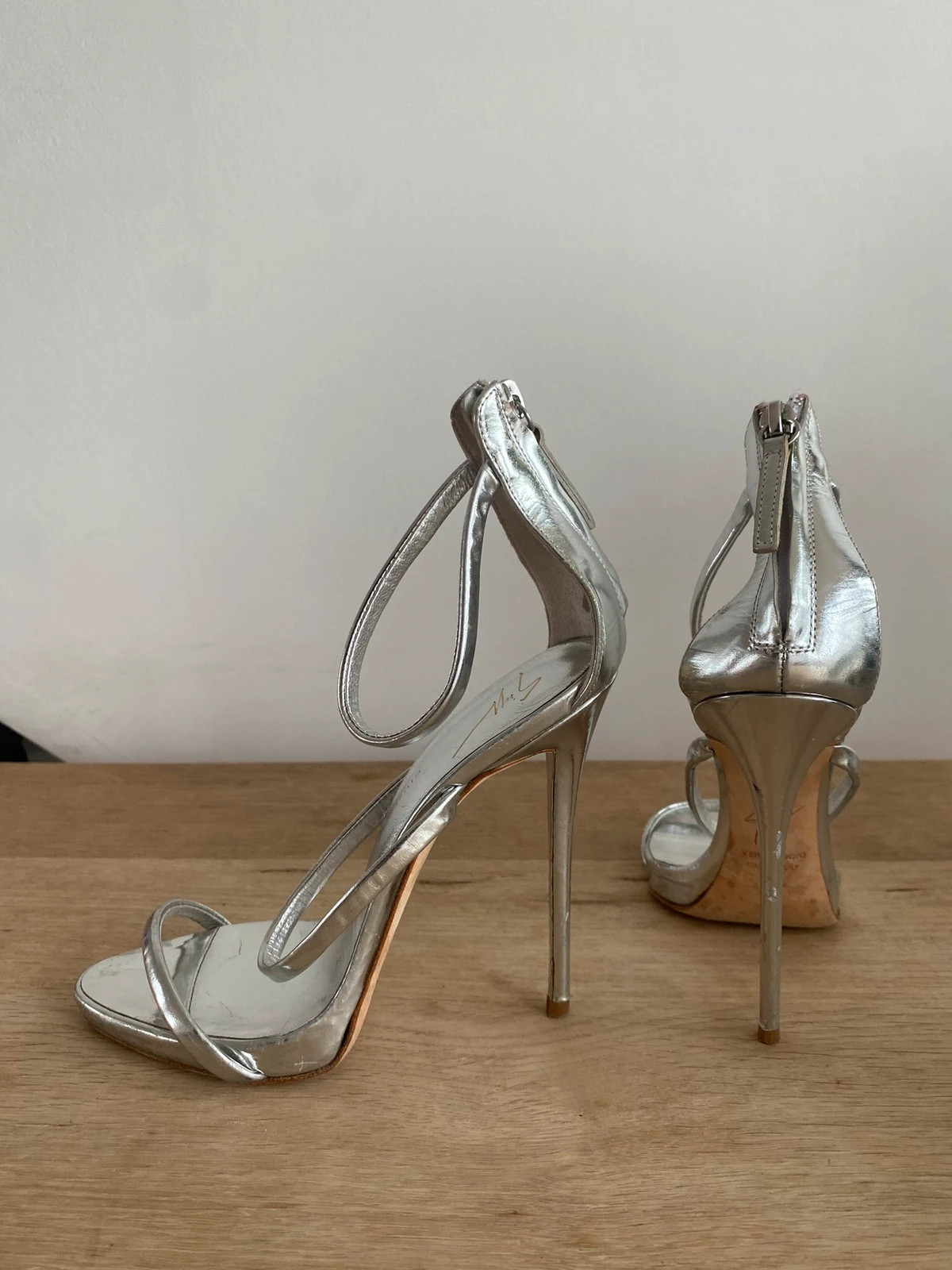 Giuseppe heels silver hotsell