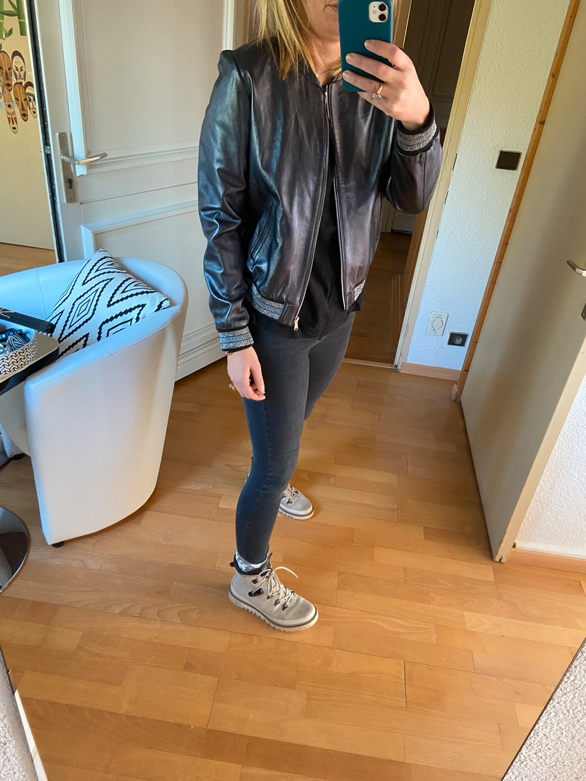 Veste cuir agneau Zapa Vinted