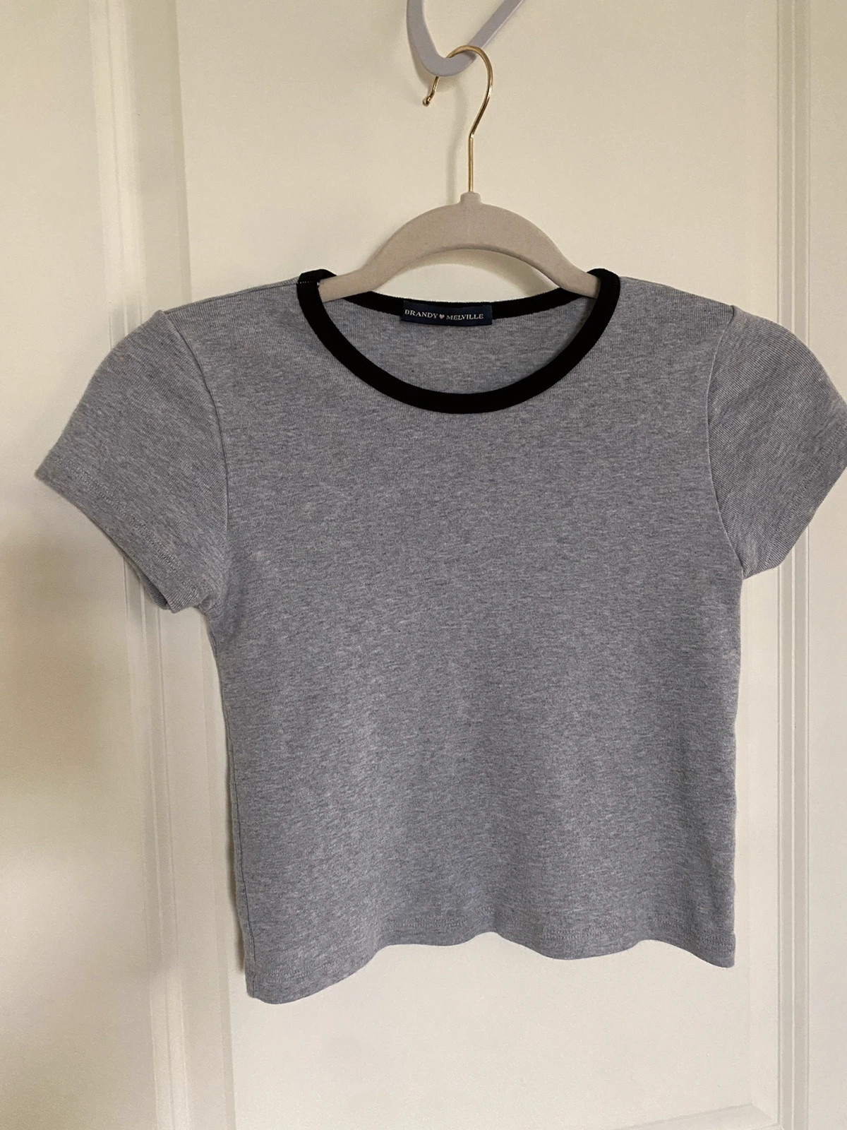 Brandy Melville Split Neck Baby Tee