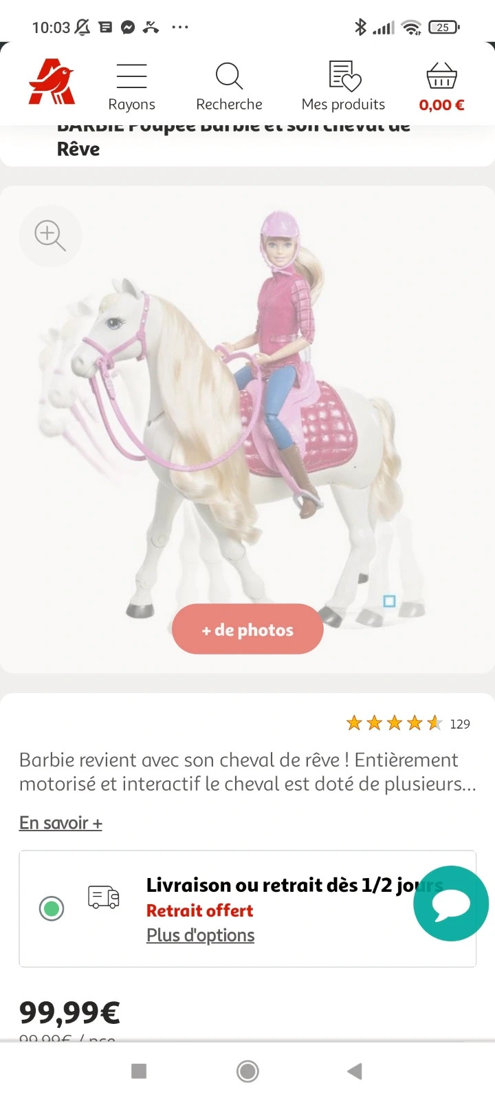 le cheval de rêve de Barbie -Mattel