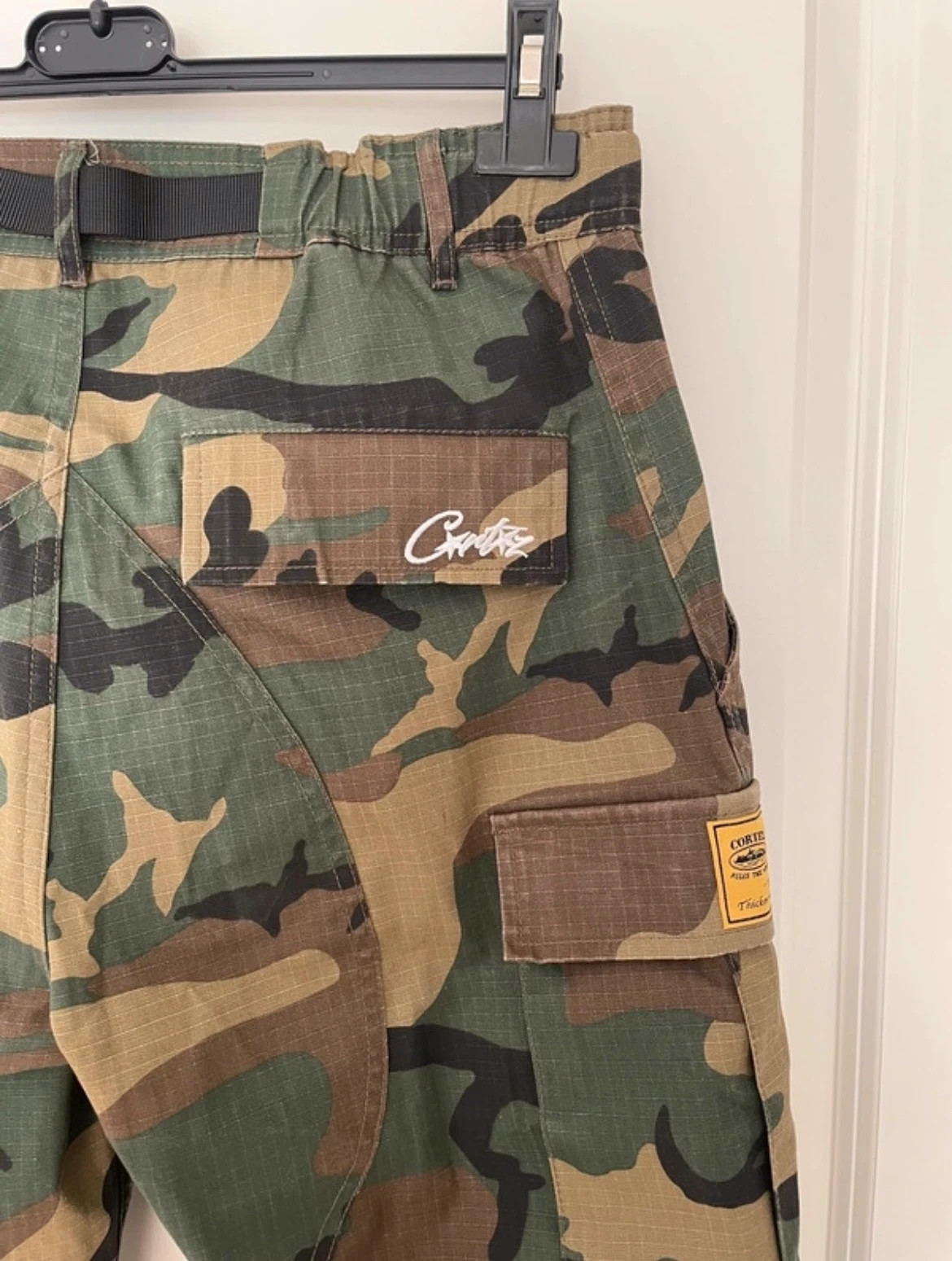 Authentic Corteiz Woodland Camo Cargo Pants, Size M Waist 34 Excellent  Condition