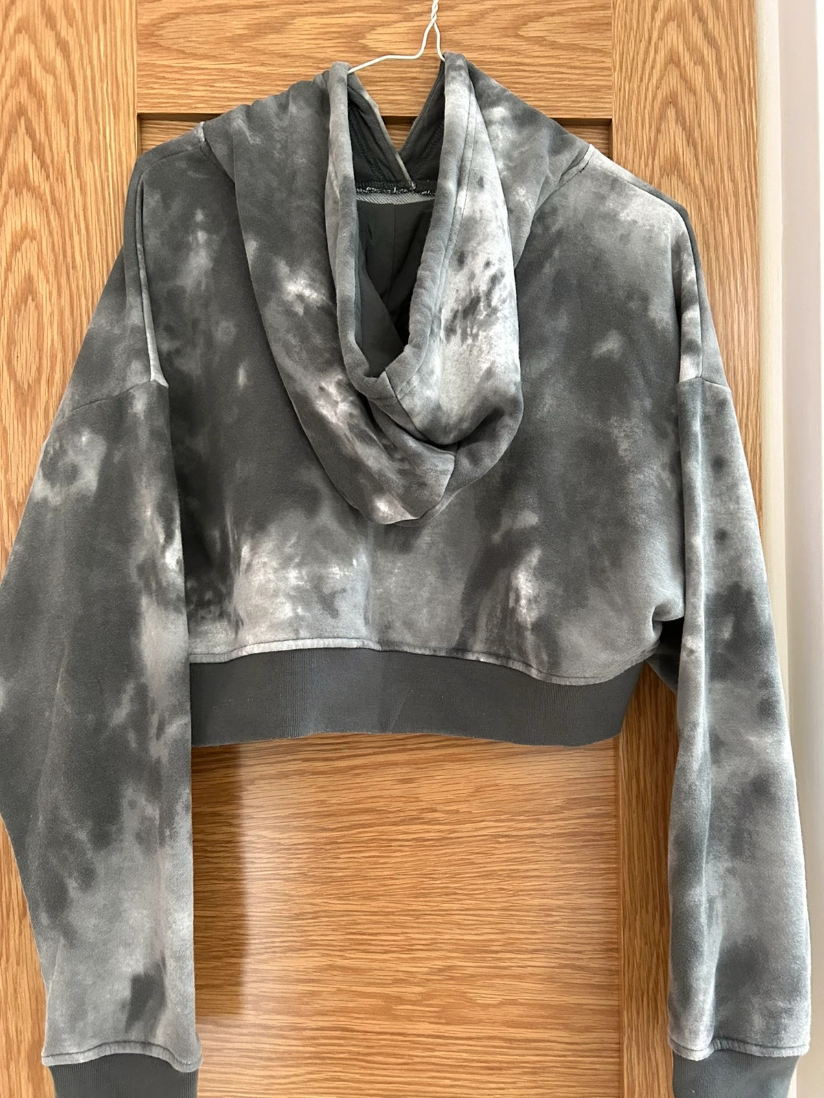 Adidas Grey tie dye cropped hoodie Vinted