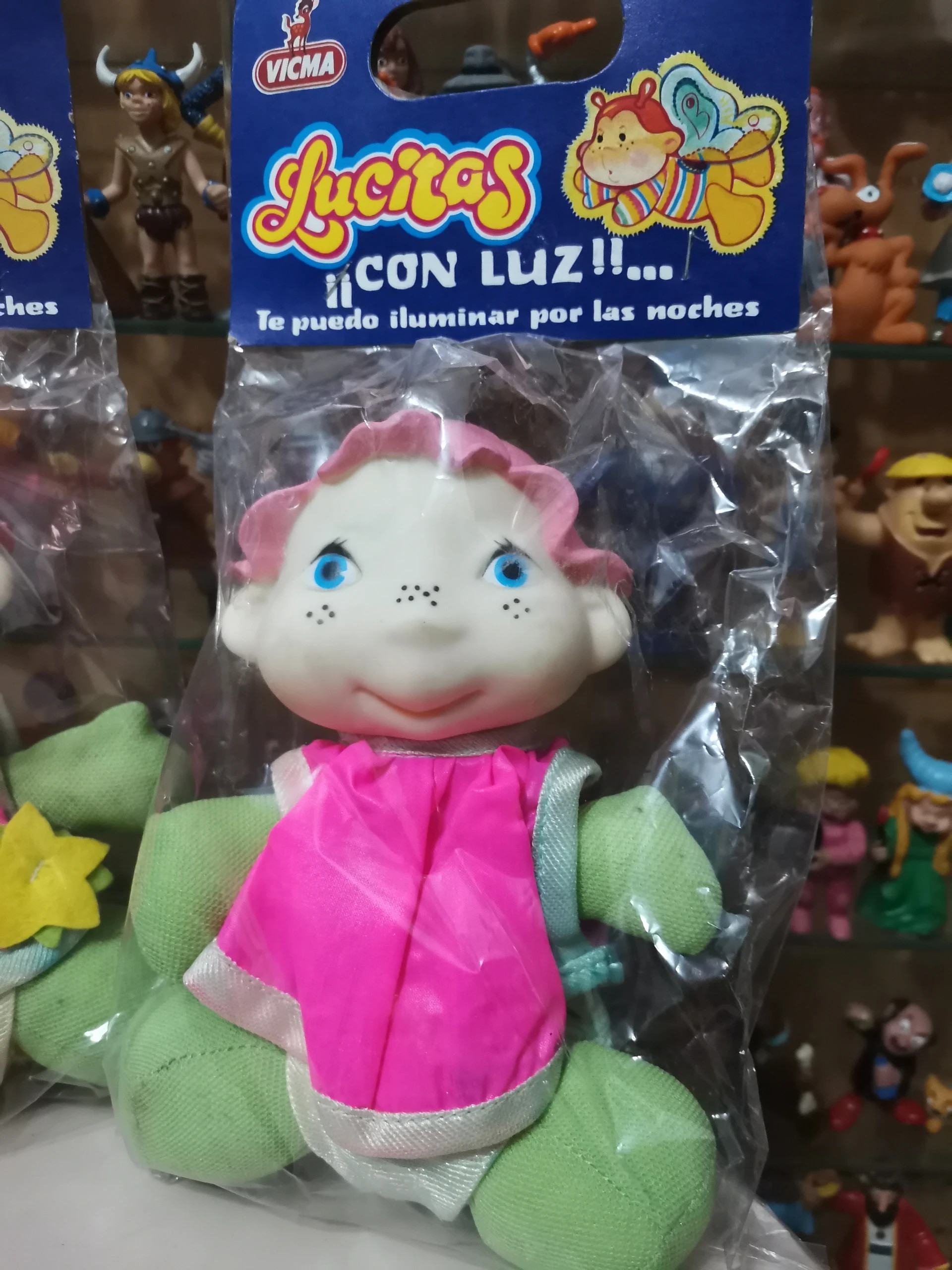 Antiguo muñeco nuevo a estrenar Lucitas de Vicma tipo Gusiluz años 80  Luciole Glowfriends