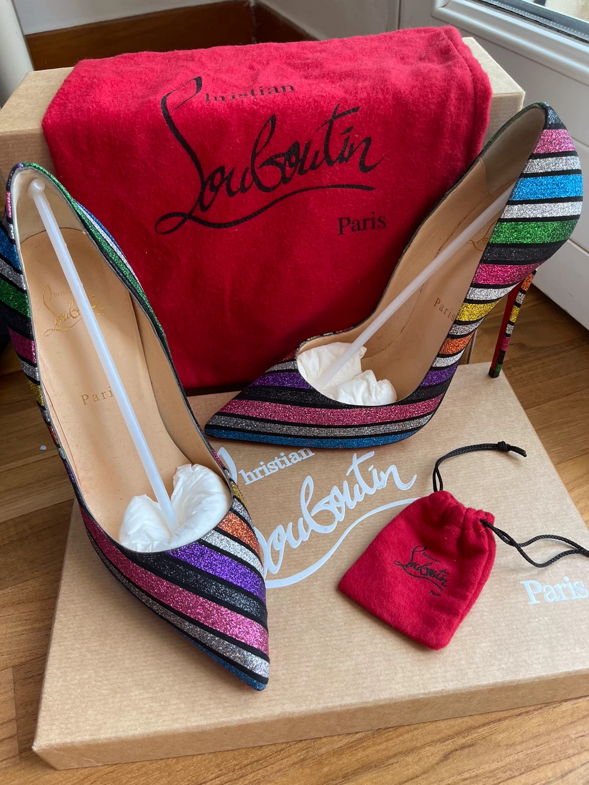 Christian louboutin sales rainbow glitter heels