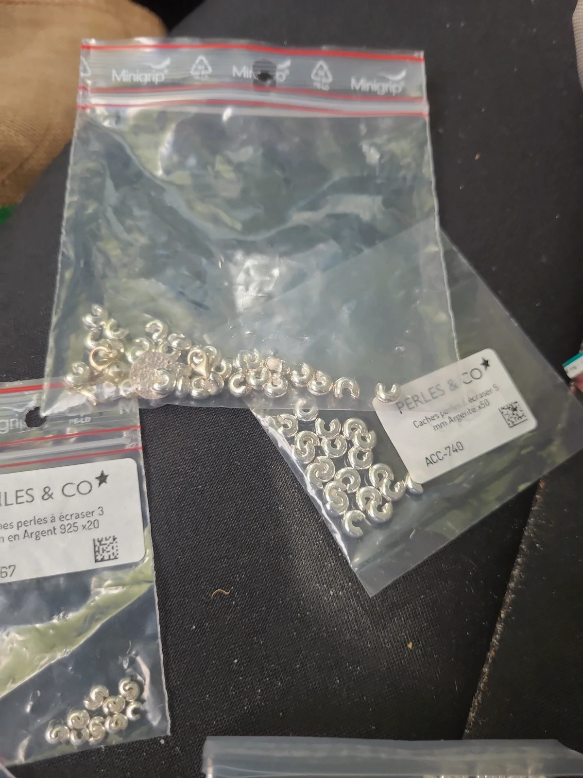 Perles à écraser 2 mm argenté x50