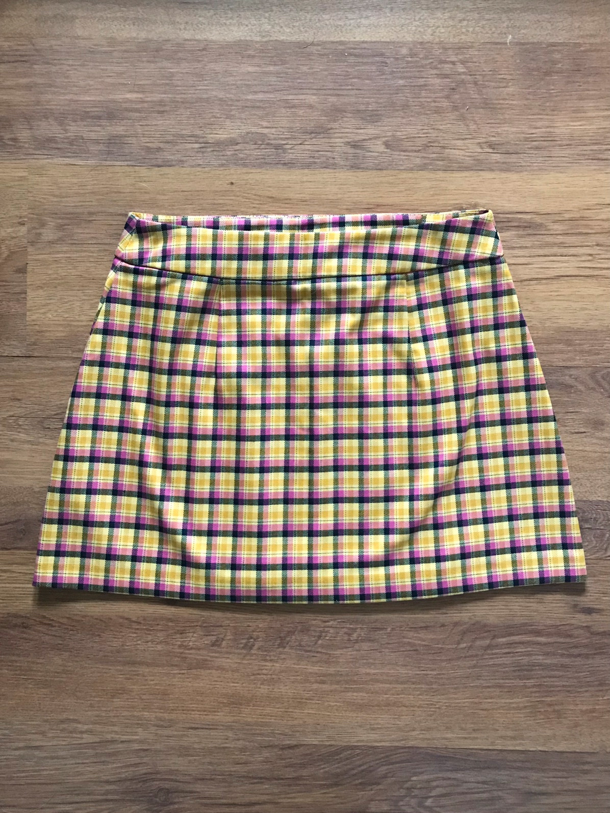 Topshop yellow plaid top skirt